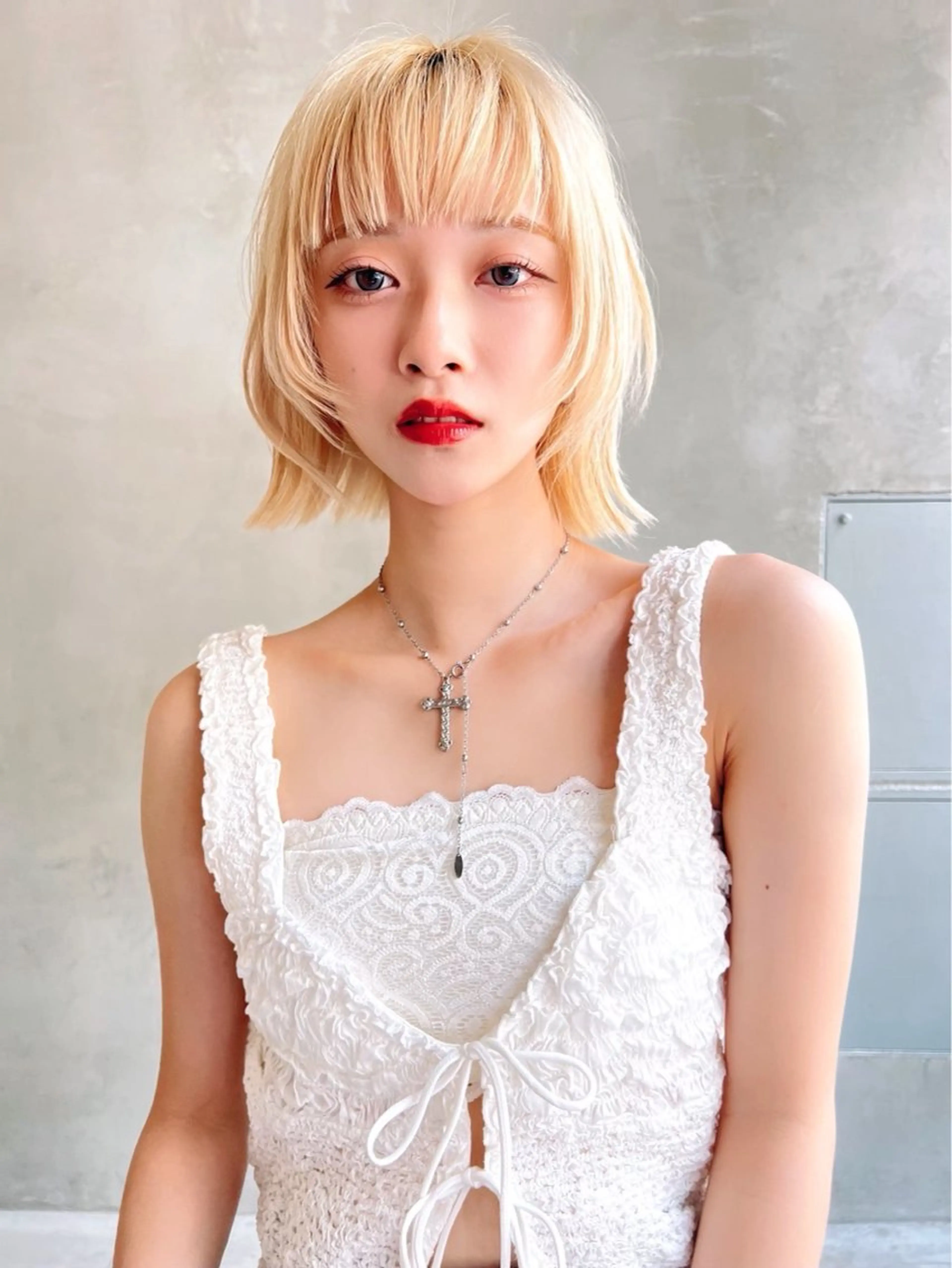 ショート カラー ボブ 顔周りカット レイヤーカット メンズ🙆 レディース美髪✨のヘアスタイル