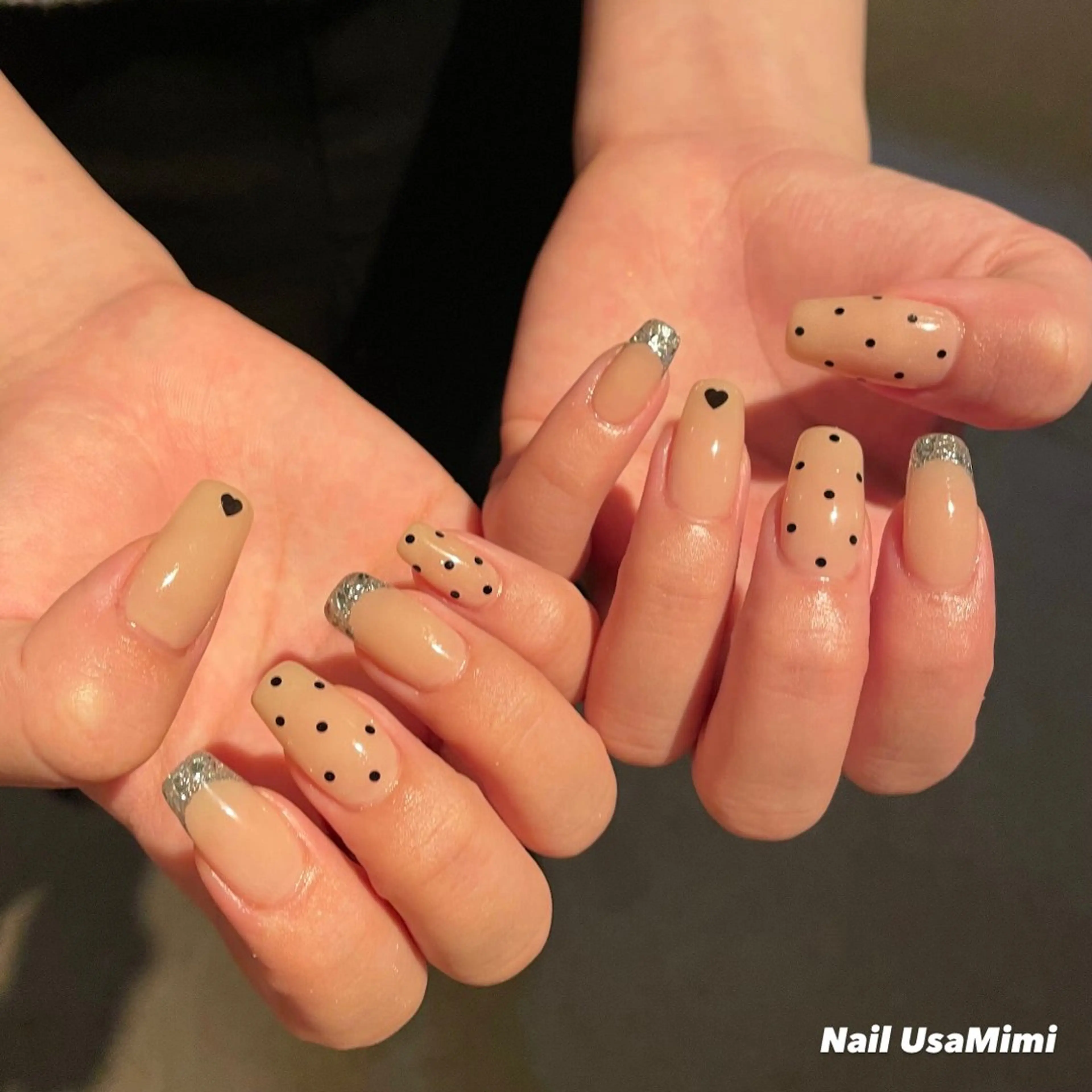 ネイル フレンチネイル ガラスフレンチ 本町ネイルNail UsaMimiのネイルデザイン