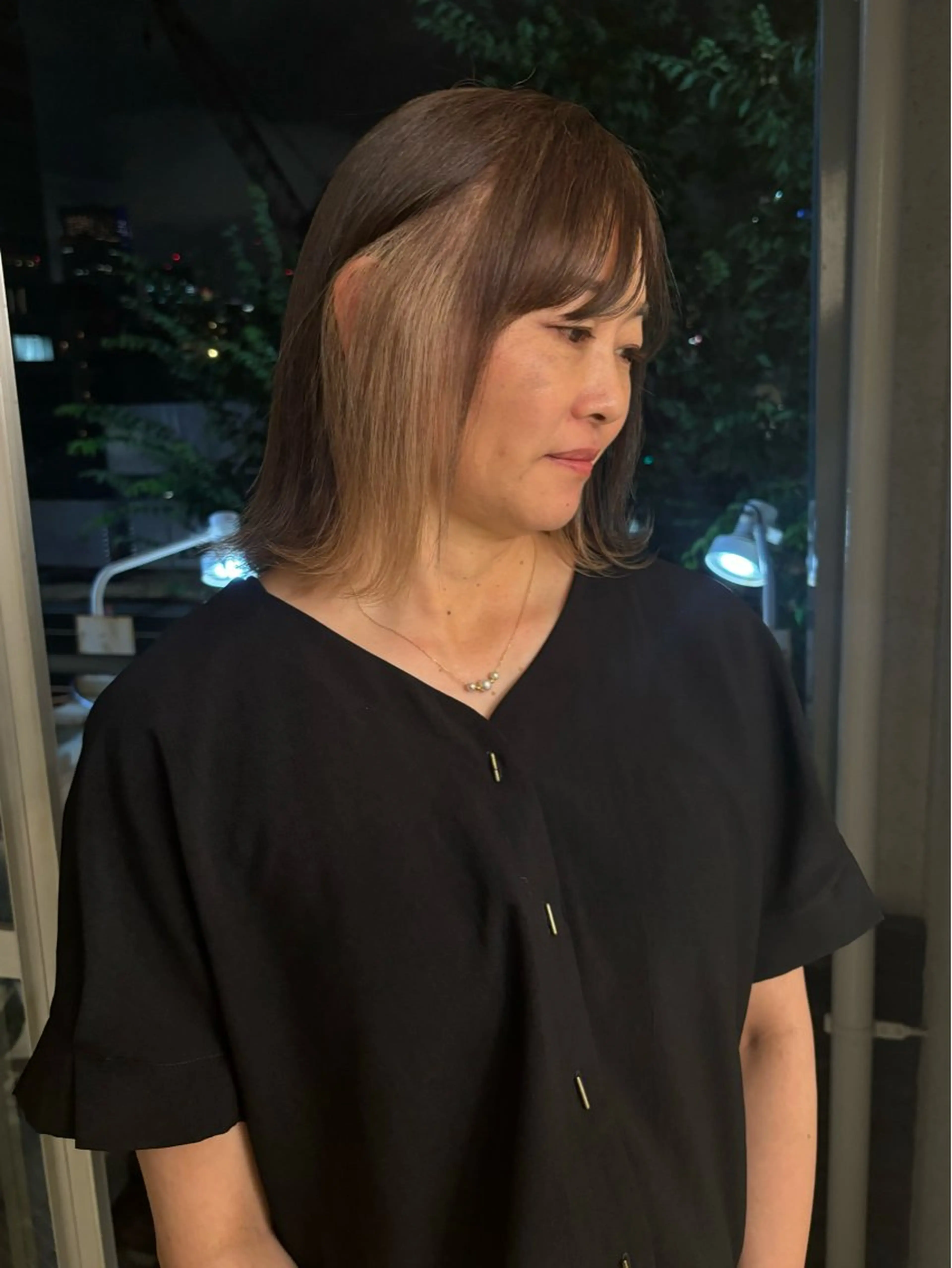 ミディアム 艶髪🫧‪🎀 岡由紀乃のヘアスタイル