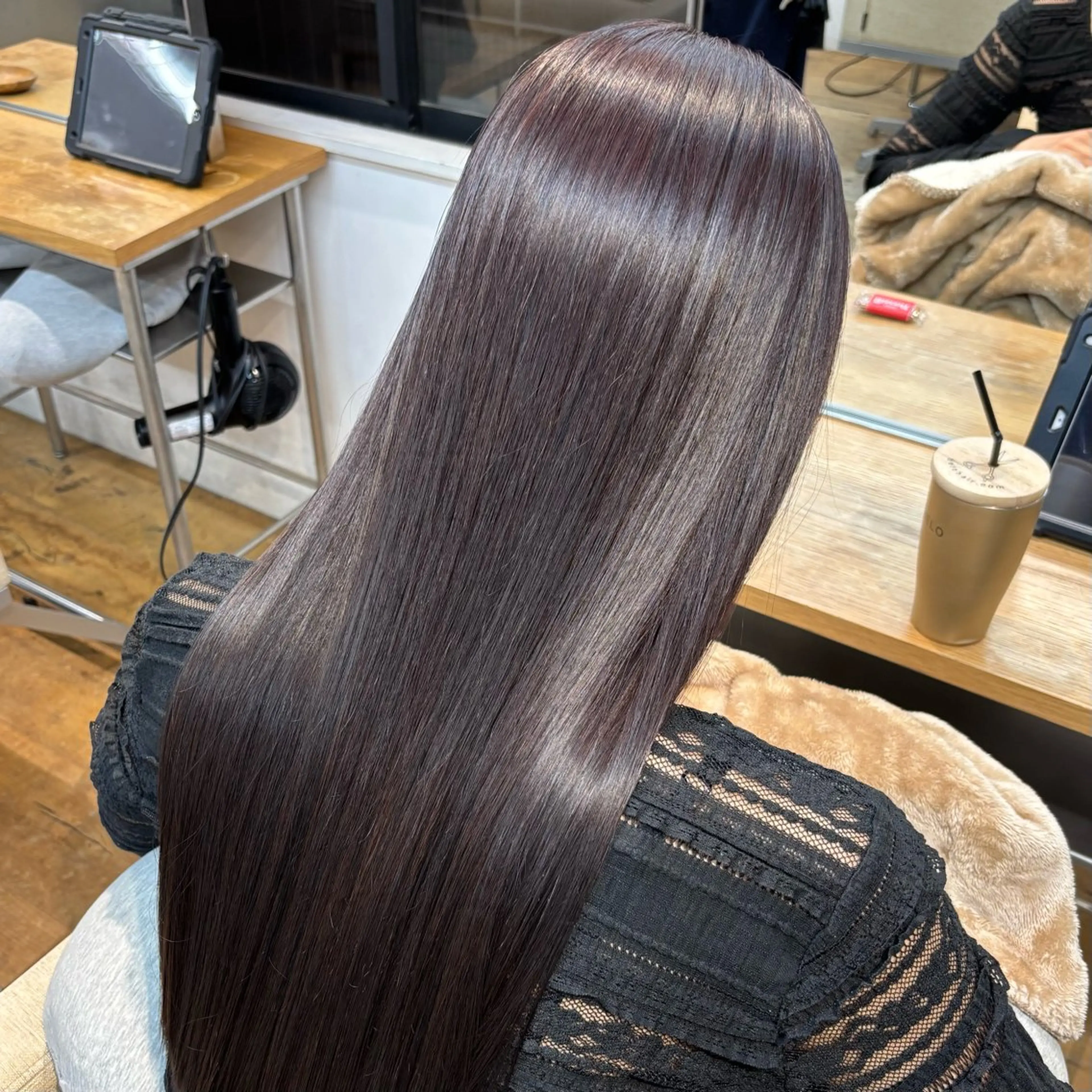 ロング カラー 酸性ストレート 縮毛矯正 BELO OSAKA マオのヘアスタイル