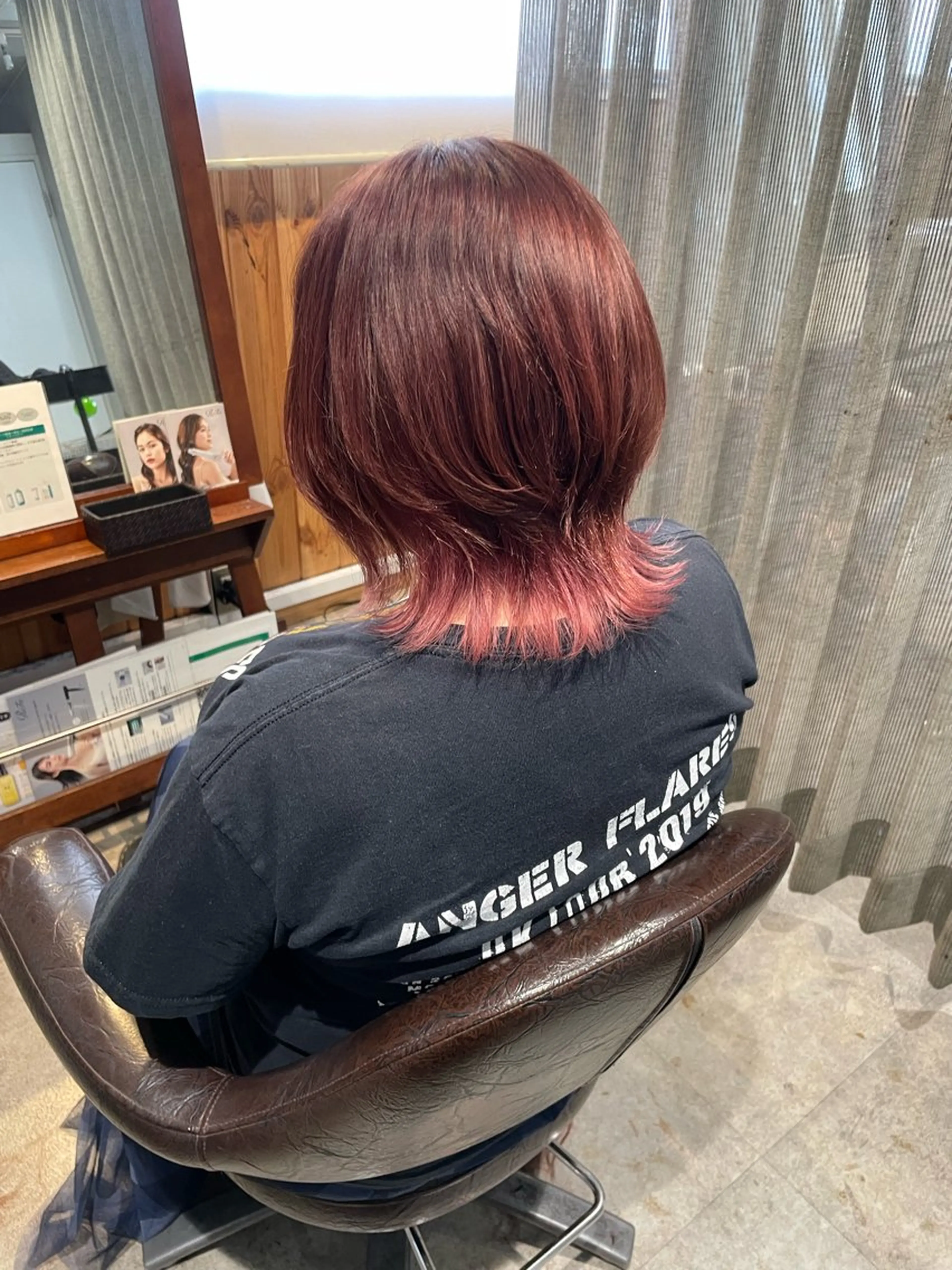 ミディアム カラー ピンクカラー ウルフカット 髪質改善/Bloss om🌷高橋沙衣のヘアスタイル