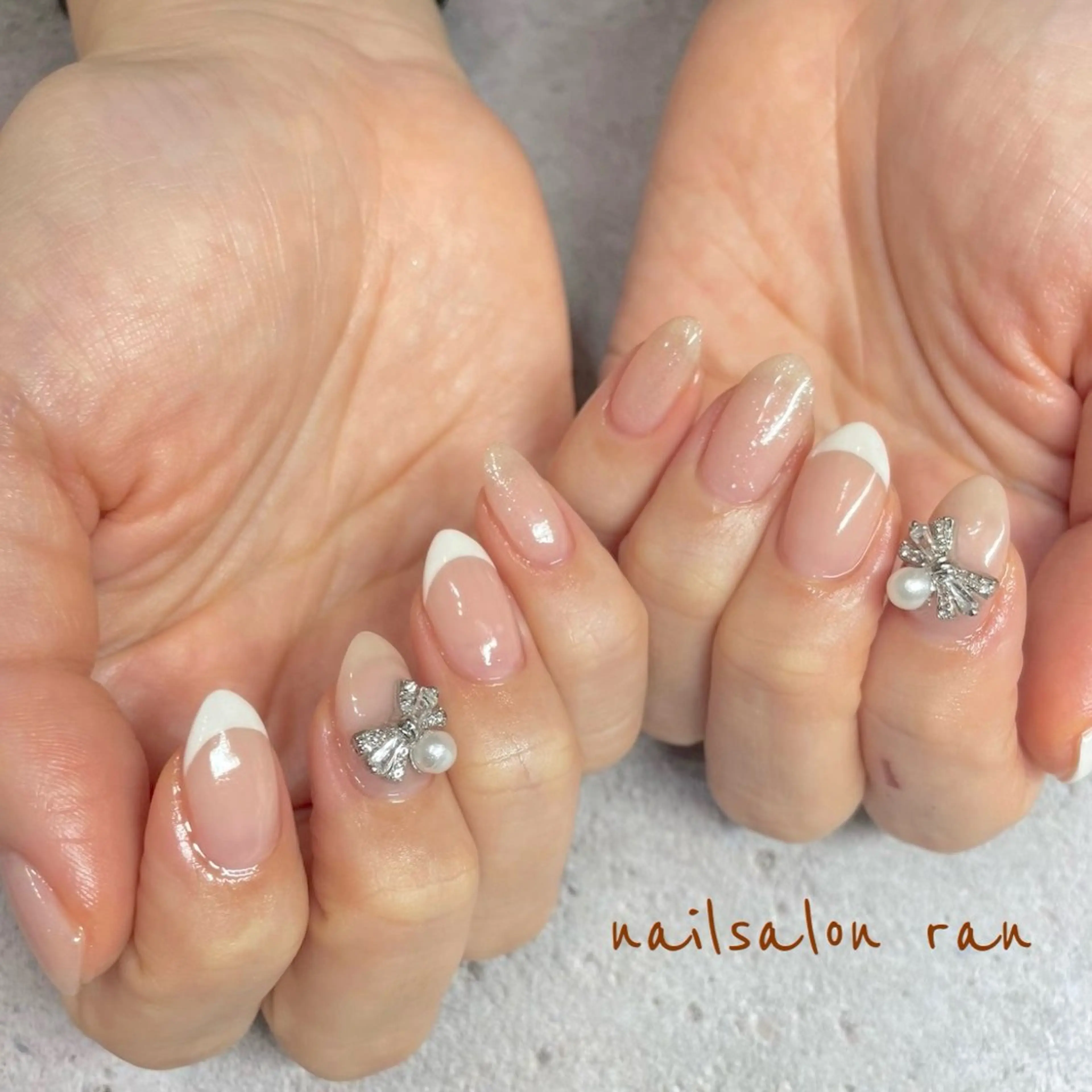 ネイル フレンチネイル 持ち込み ハンドネイル ハンドケア nailsalon ranのネイルデザイン
