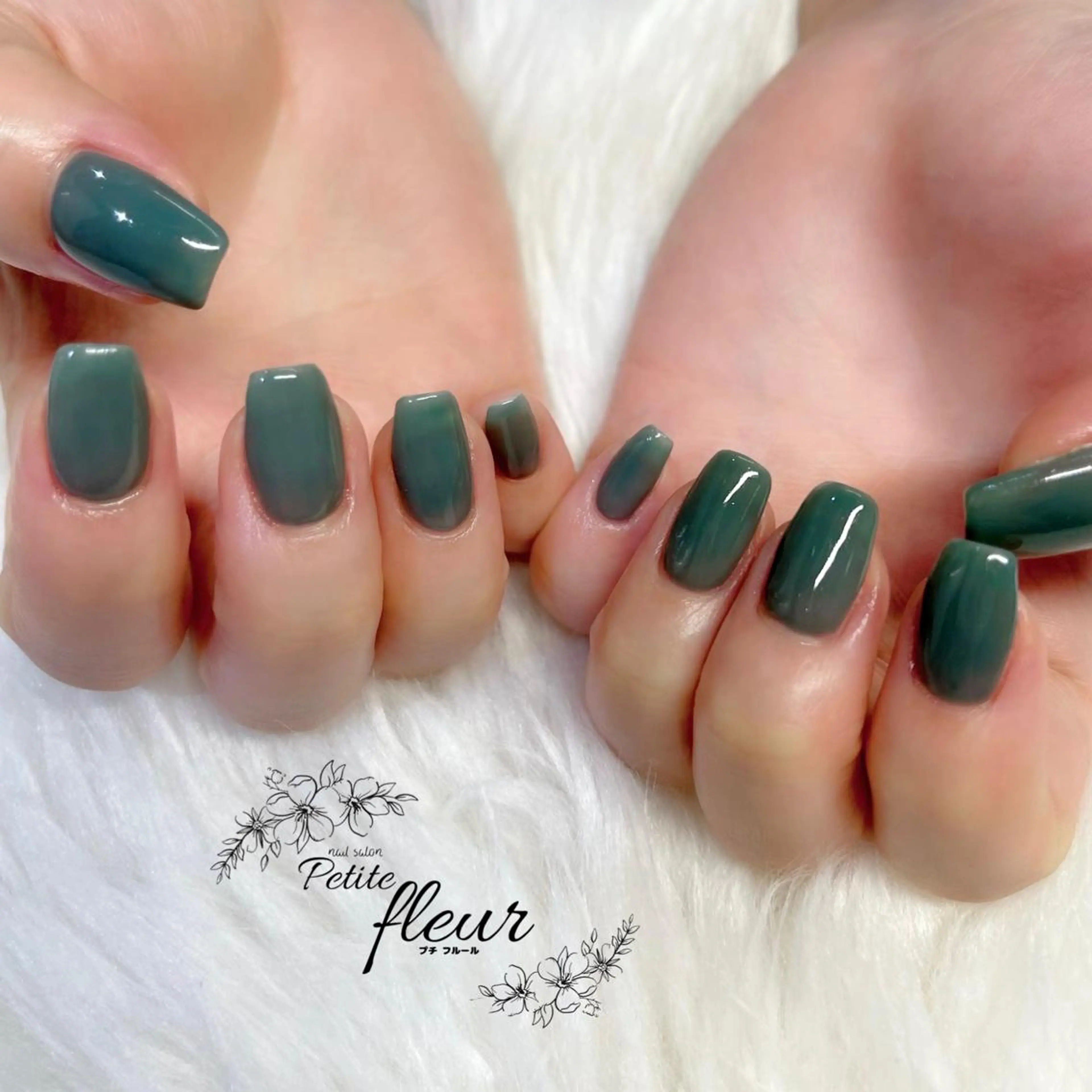 ネイル グリーン 春ネイル ハンドネイル ❁⃘*。Petite fleur❁⃘*りさのネイルデザイン