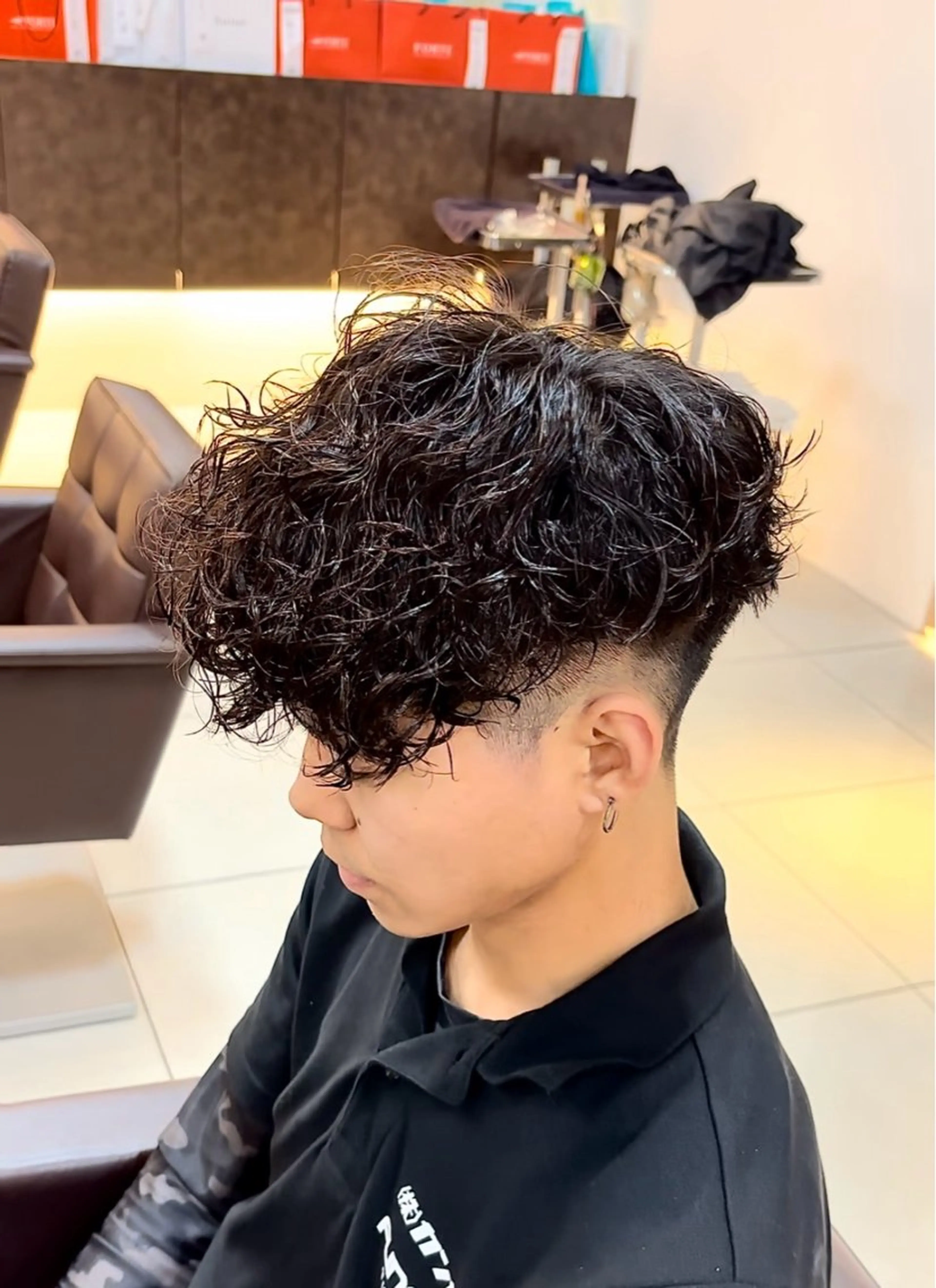 ショート パーマ メンズ カット パーマ 静岡/草薙パーマ メンズバレイヤージュのヘアスタイル