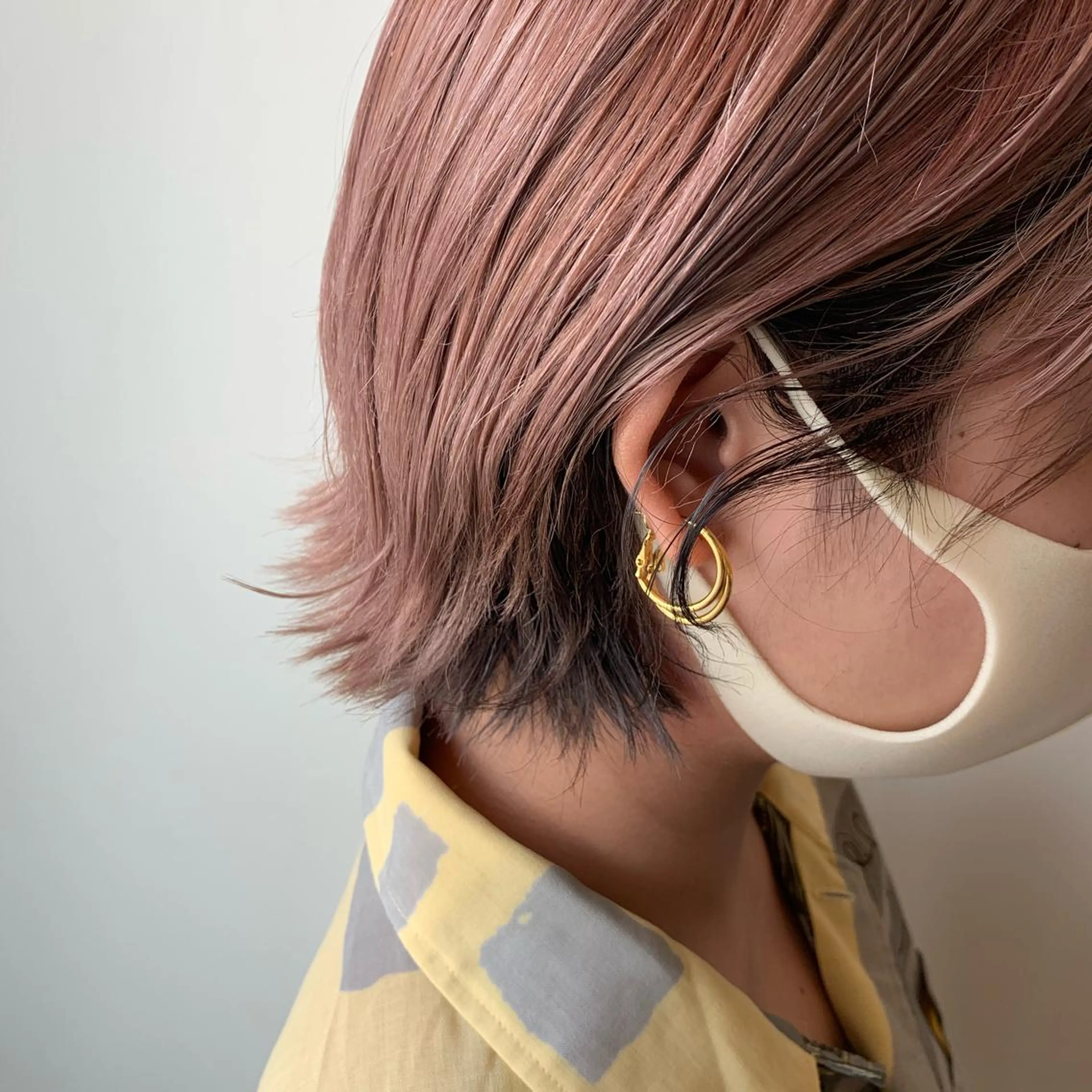 ショート カラー 黒髪 ピンクカラー ヘアカラー ボブウルフ／ボブ Satsuki【名駅のヘアスタイル