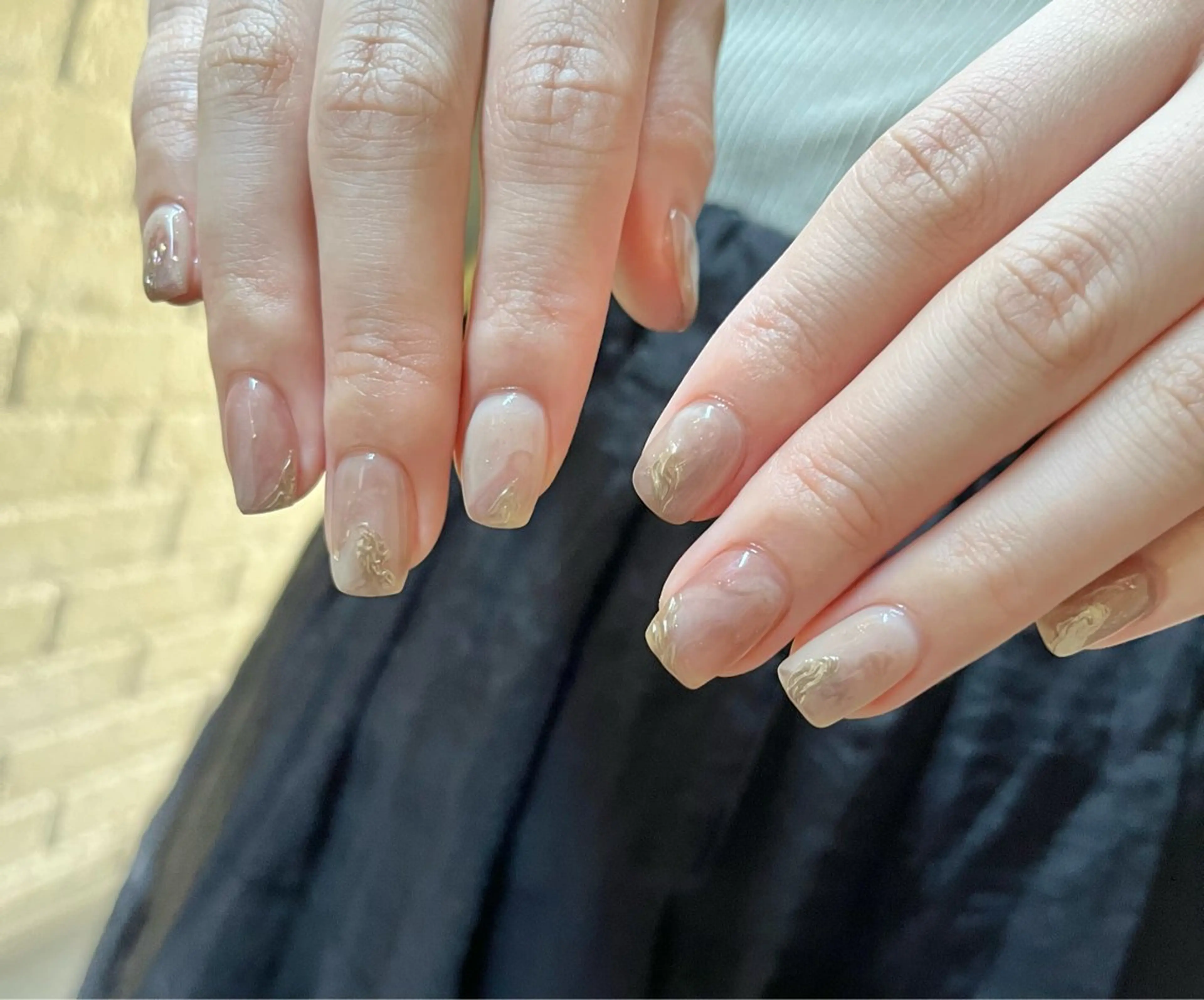 ネイル ブラウン ニュアンスネイル ハンドネイル わたなべ さやかのネイルデザイン