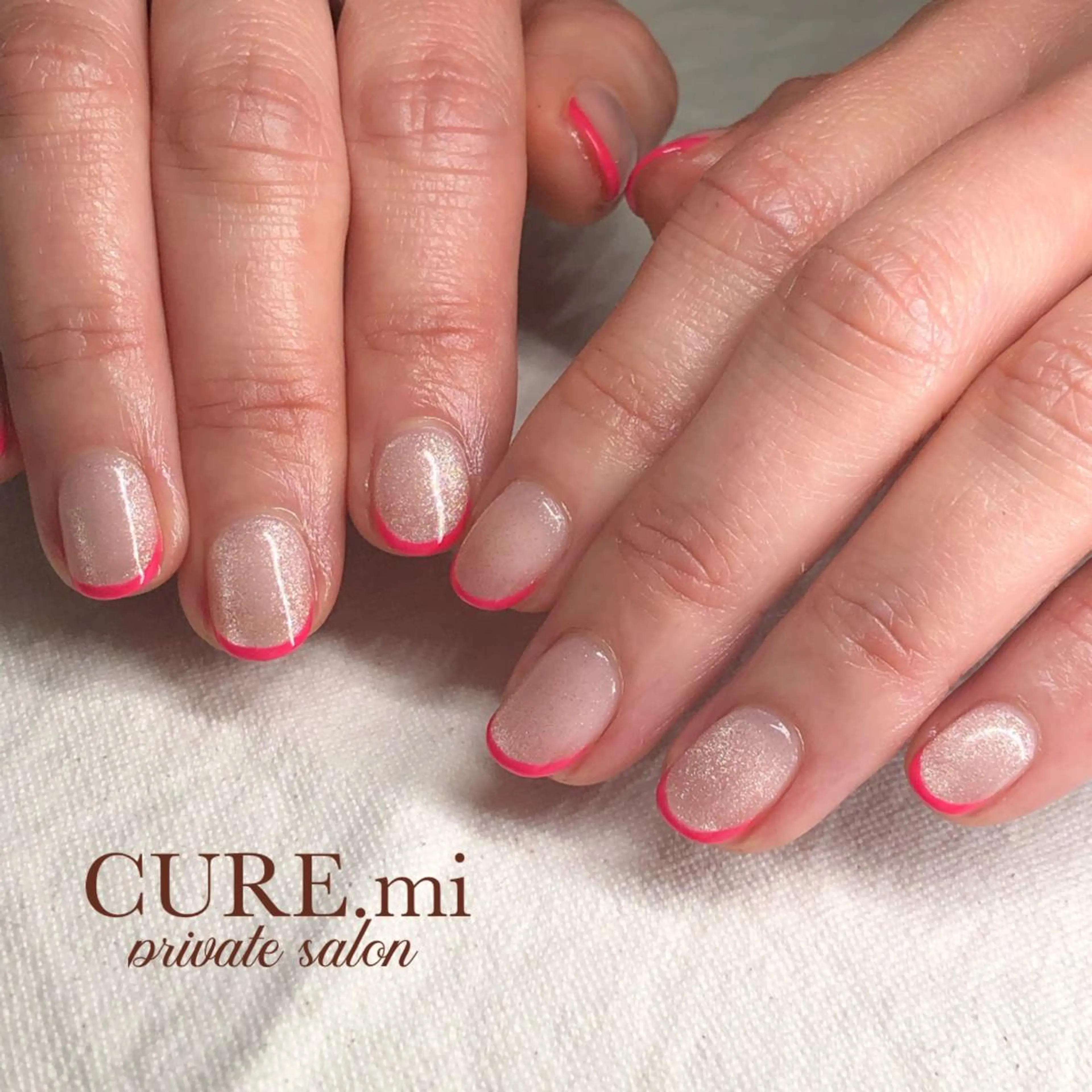 ネイル フレンチネイル マグネットネイル ハンドネイル ハンドケア CURE.mi所属・伊藤 美香のネイルデザイン