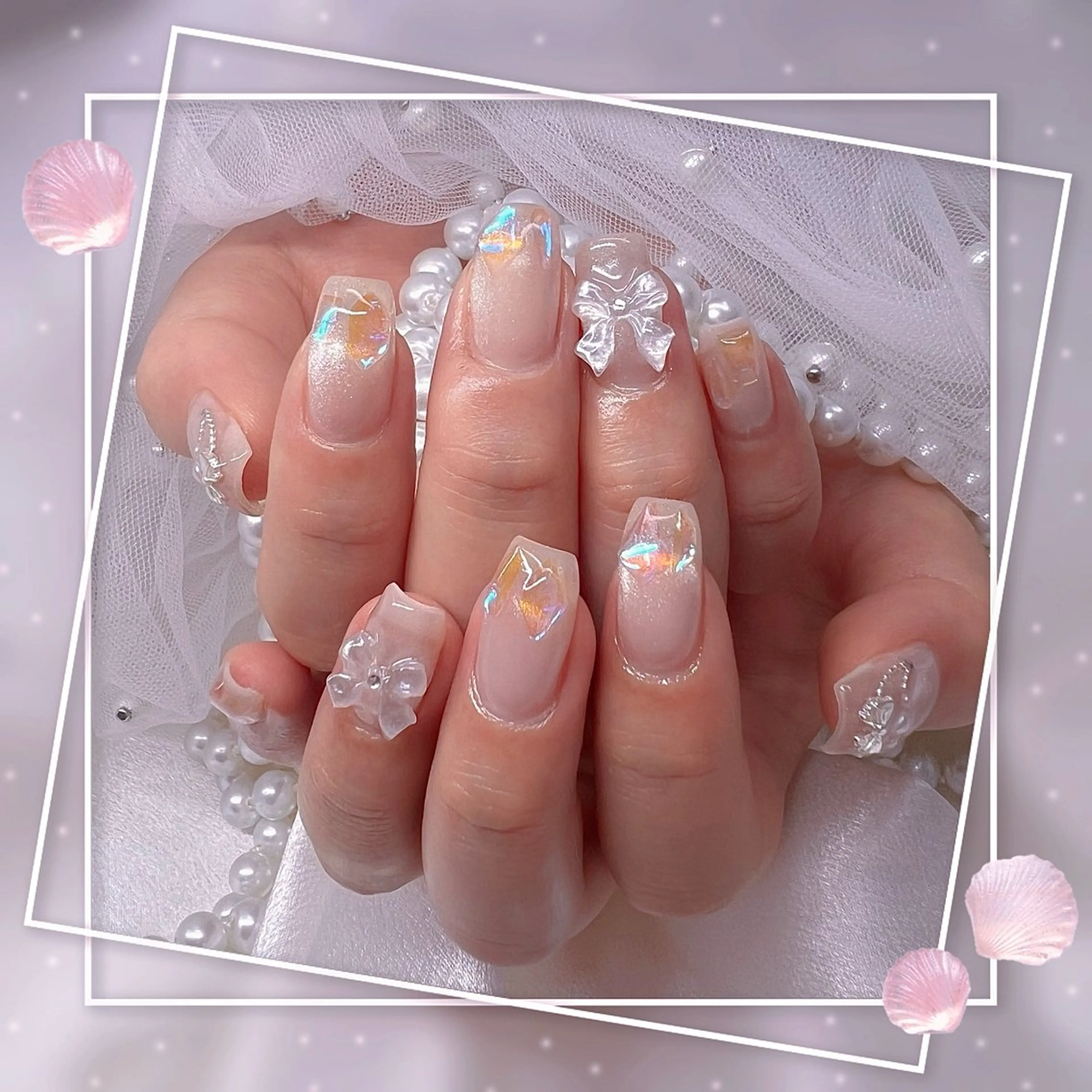 ネイル チークネイル フレンチネイル グラデーション マグネットネイル マグネットフレンチ ハンドネイル ハンドケア Chill Nailsalonのネイルデザイン