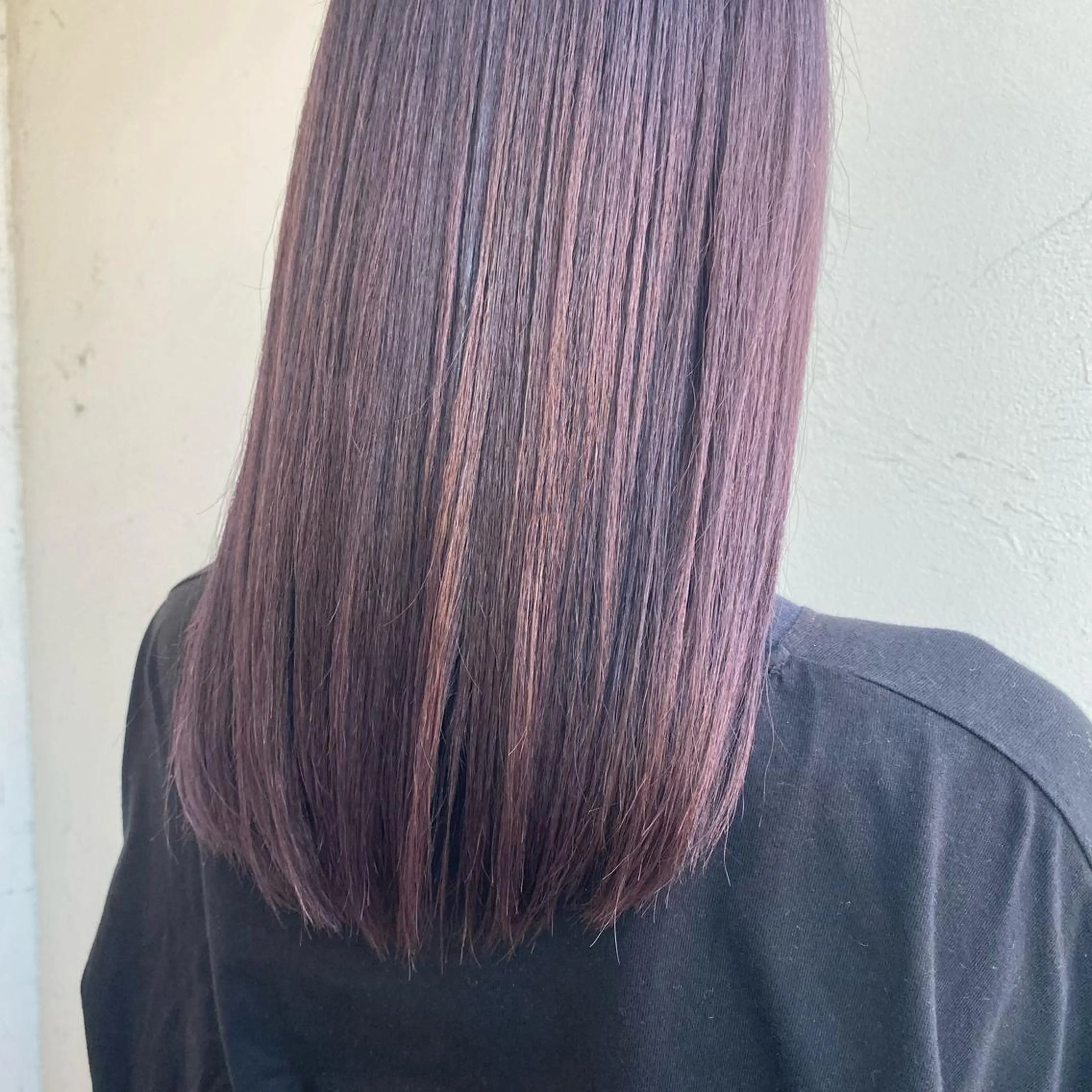 ロング カラー ブリーチ ディープラベンダー ラベンダーカラー ブリーチなしカラー 永田 彩華のヘアスタイル
