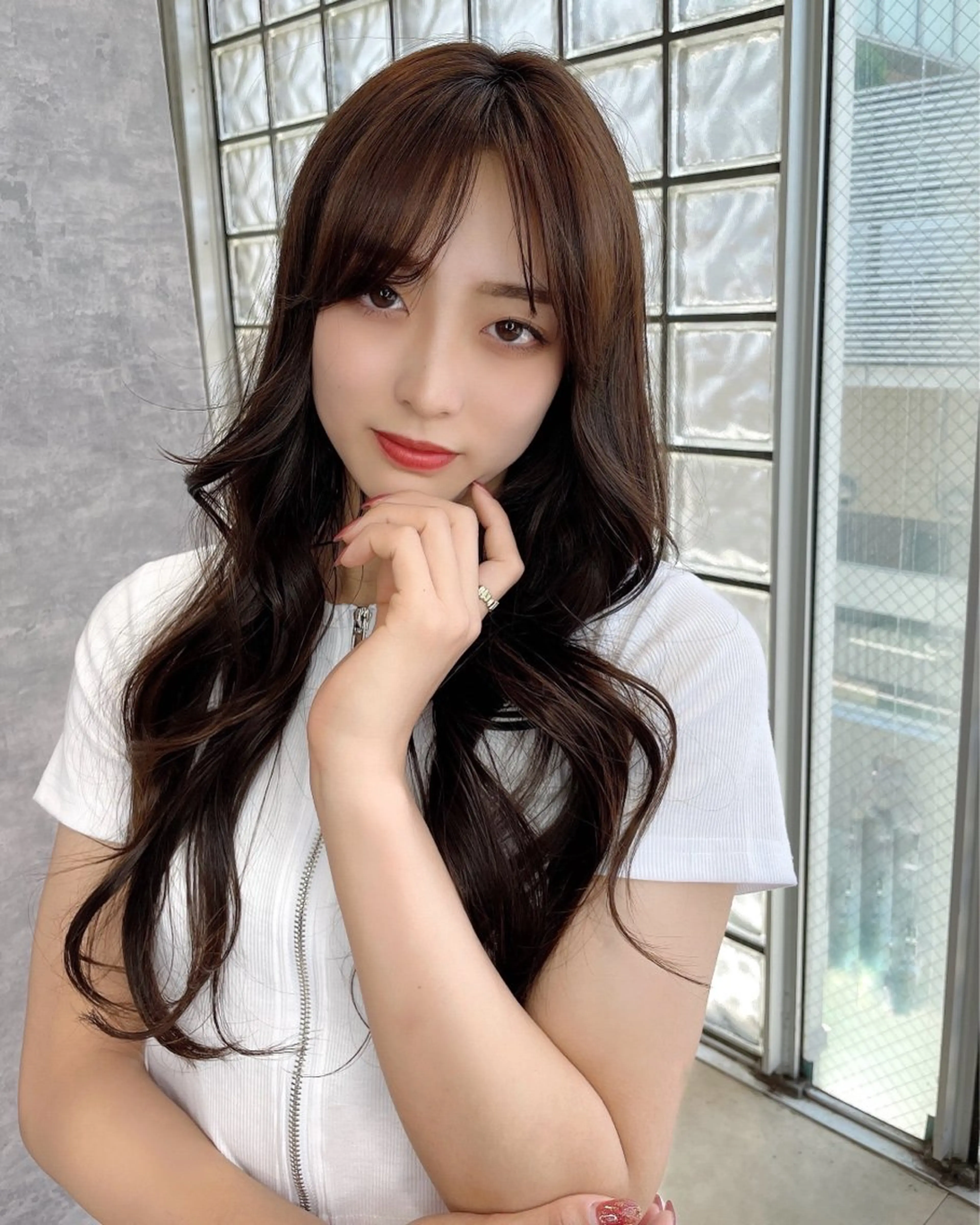 ロング 韓国風ヘア シースルーバング ALBA hair resort所属・塚原 隆志のその他イメージ