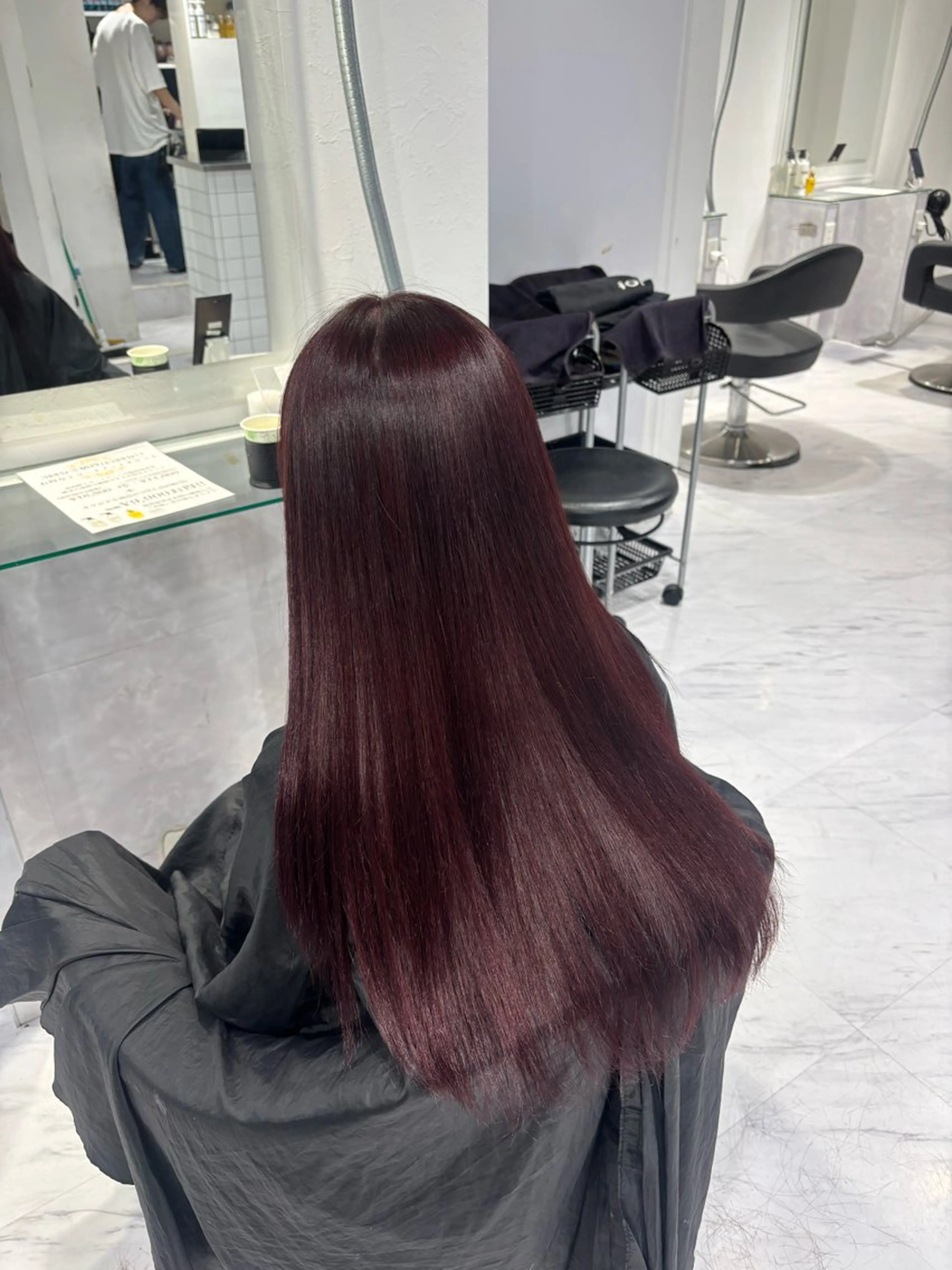 ロング カラー ワンカラーでできる 暖色カラーゆいりのヘアスタイル