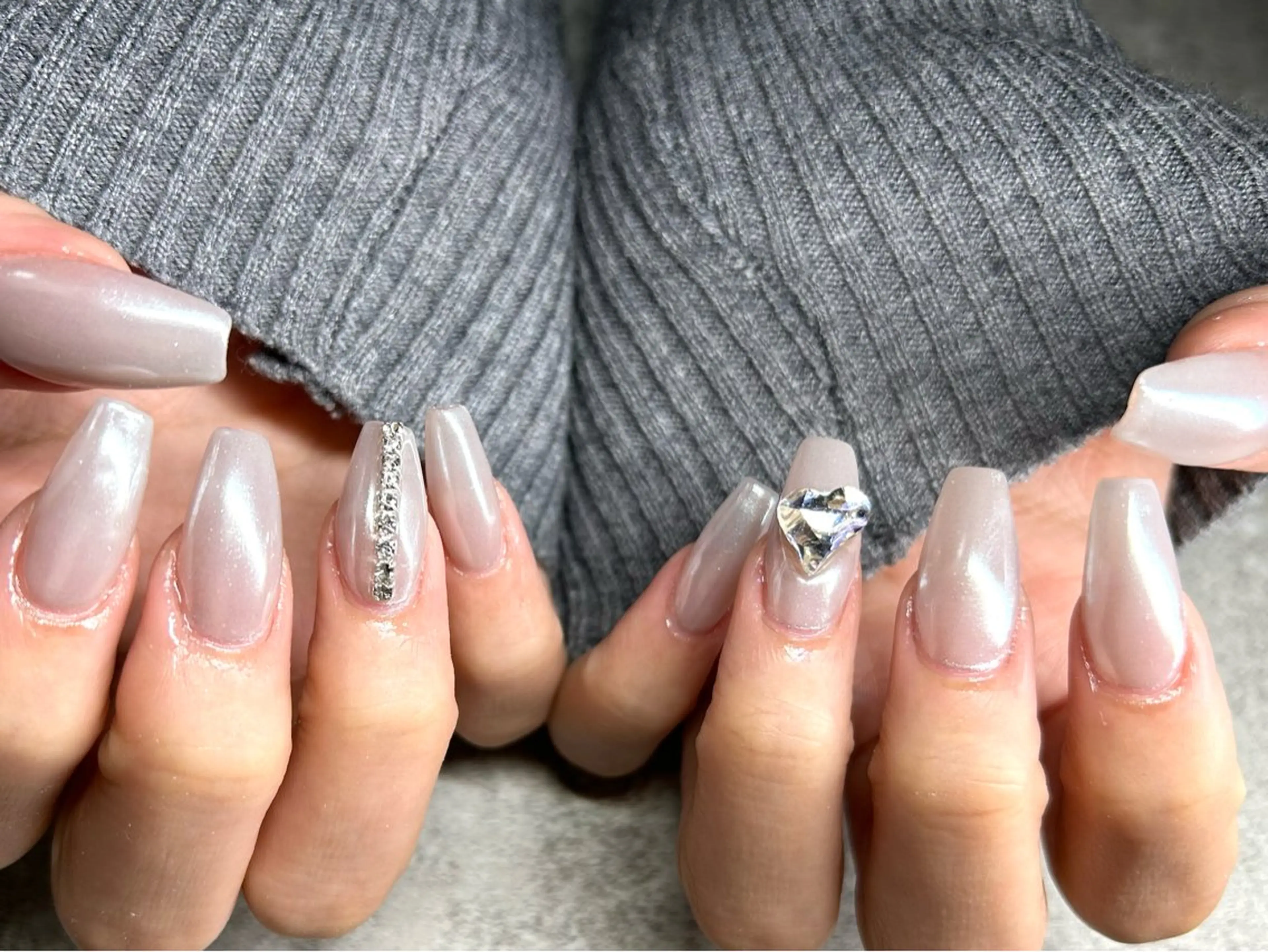 ネイル アートネイル ハート スカルプネイル MiiTow nailのネイルデザイン