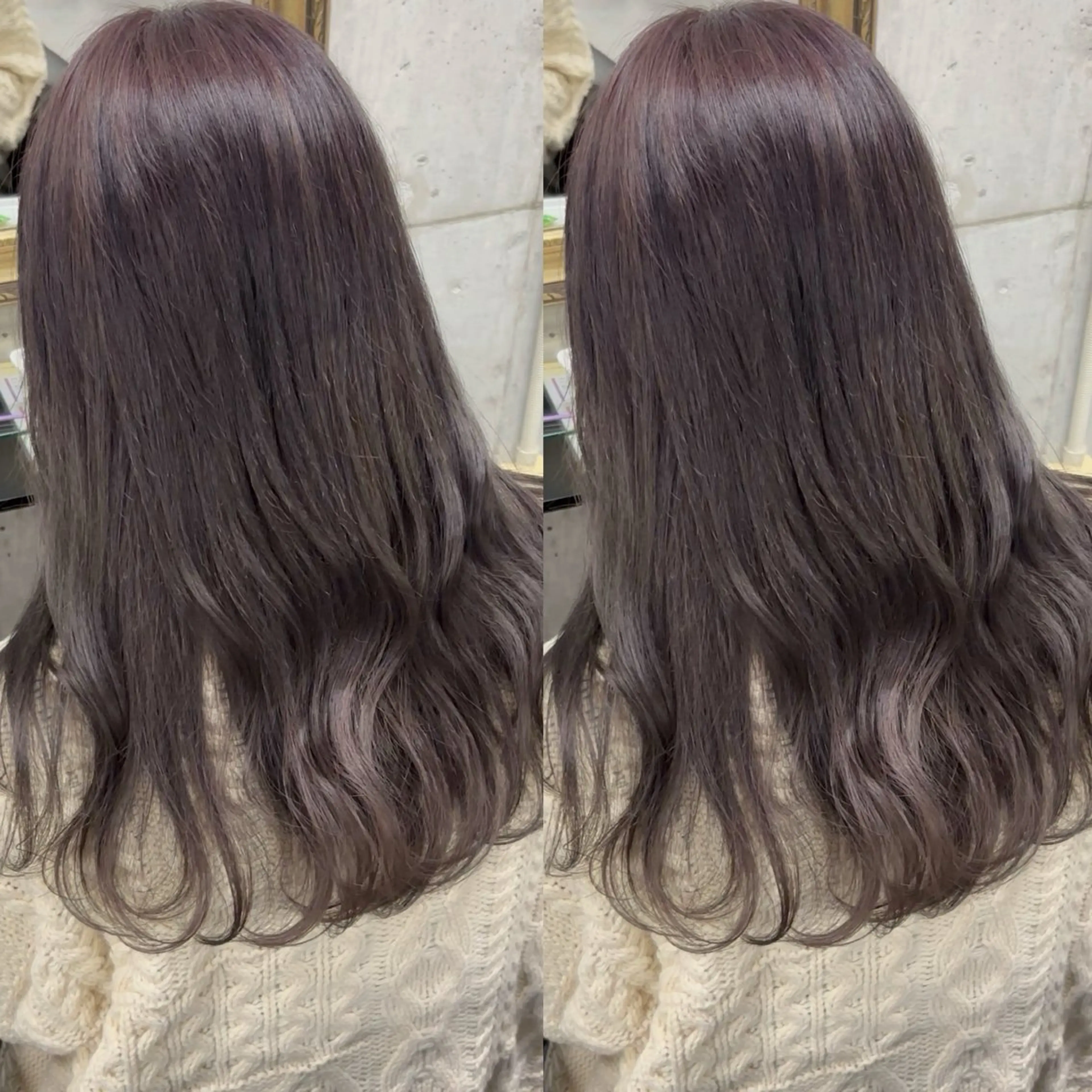 ミディアム カラー ベージュカラー ブリーチ ラベンダーカラー ラベンダーベージュ ヘアカラー 💎色落ち綺麗に白肌 ラベンダー💎りんのヘアスタイル