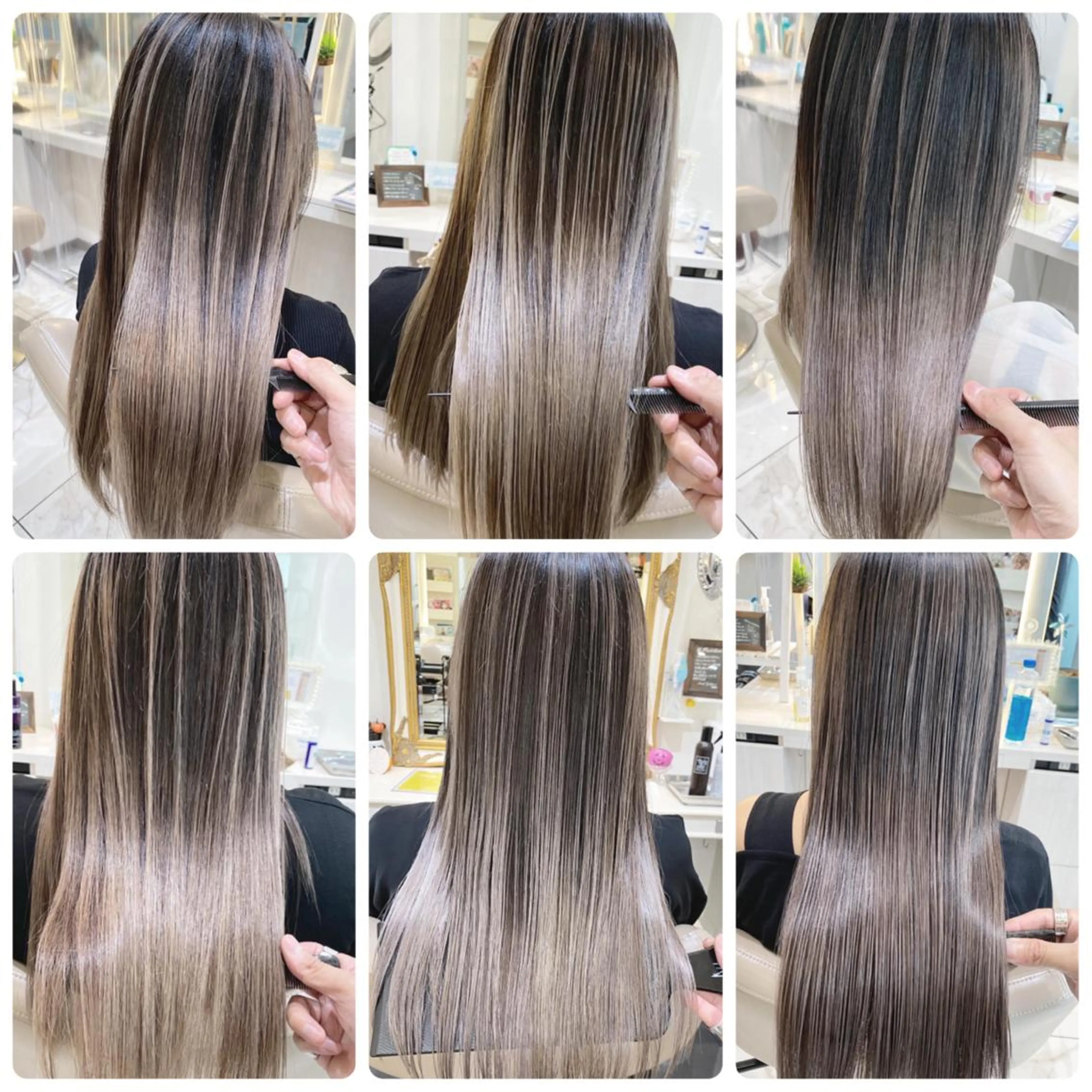 ロング カラー バレイヤージュ 髪質改善 レイヤーカット カット ヘアカラー トリートメント 山崎俊輔/髪質改善 /バレイヤージュのヘアスタイル