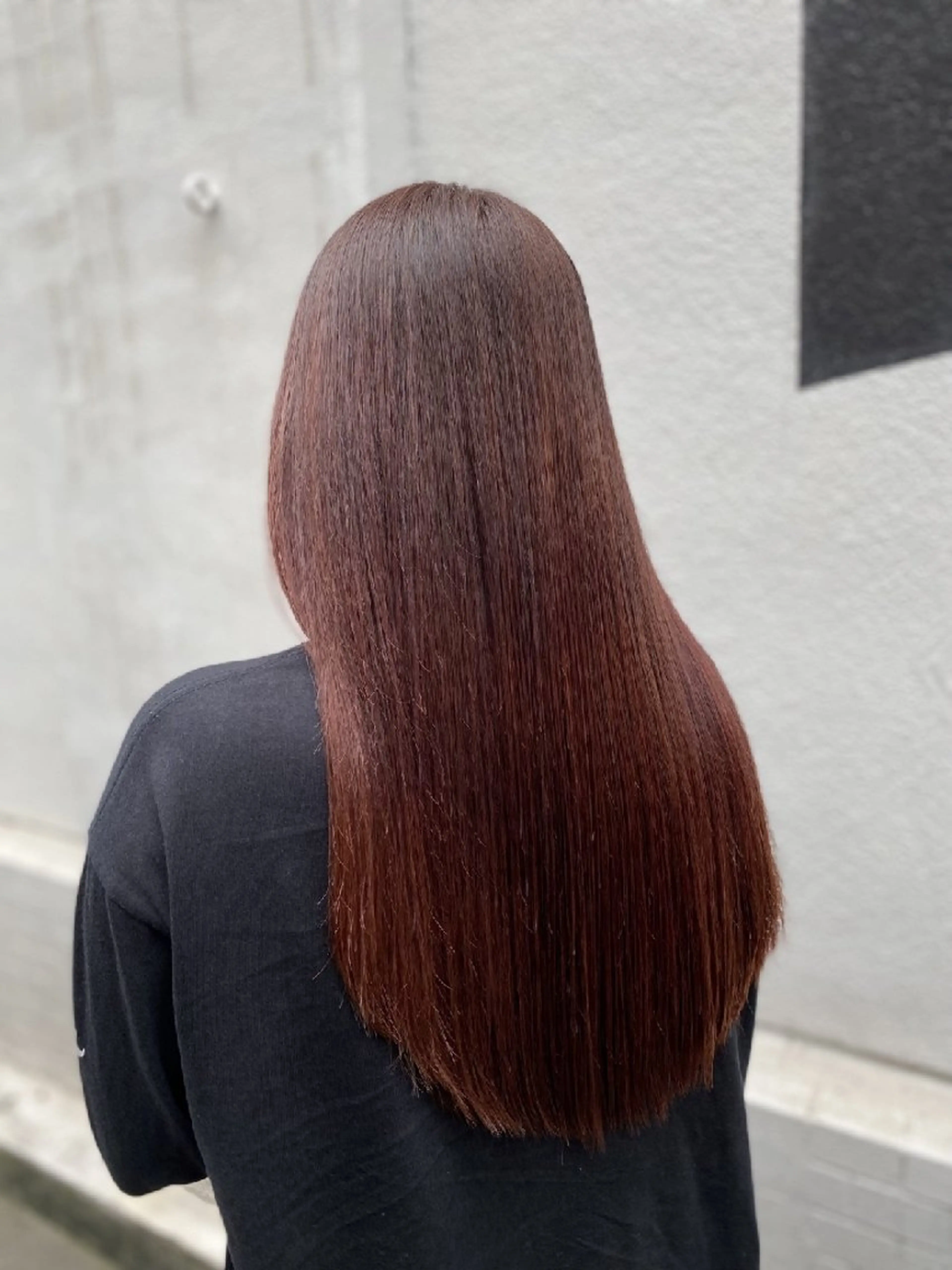 カラー ロング レッドカラー GLOSS❤︎ 中西春菜のヘアスタイル