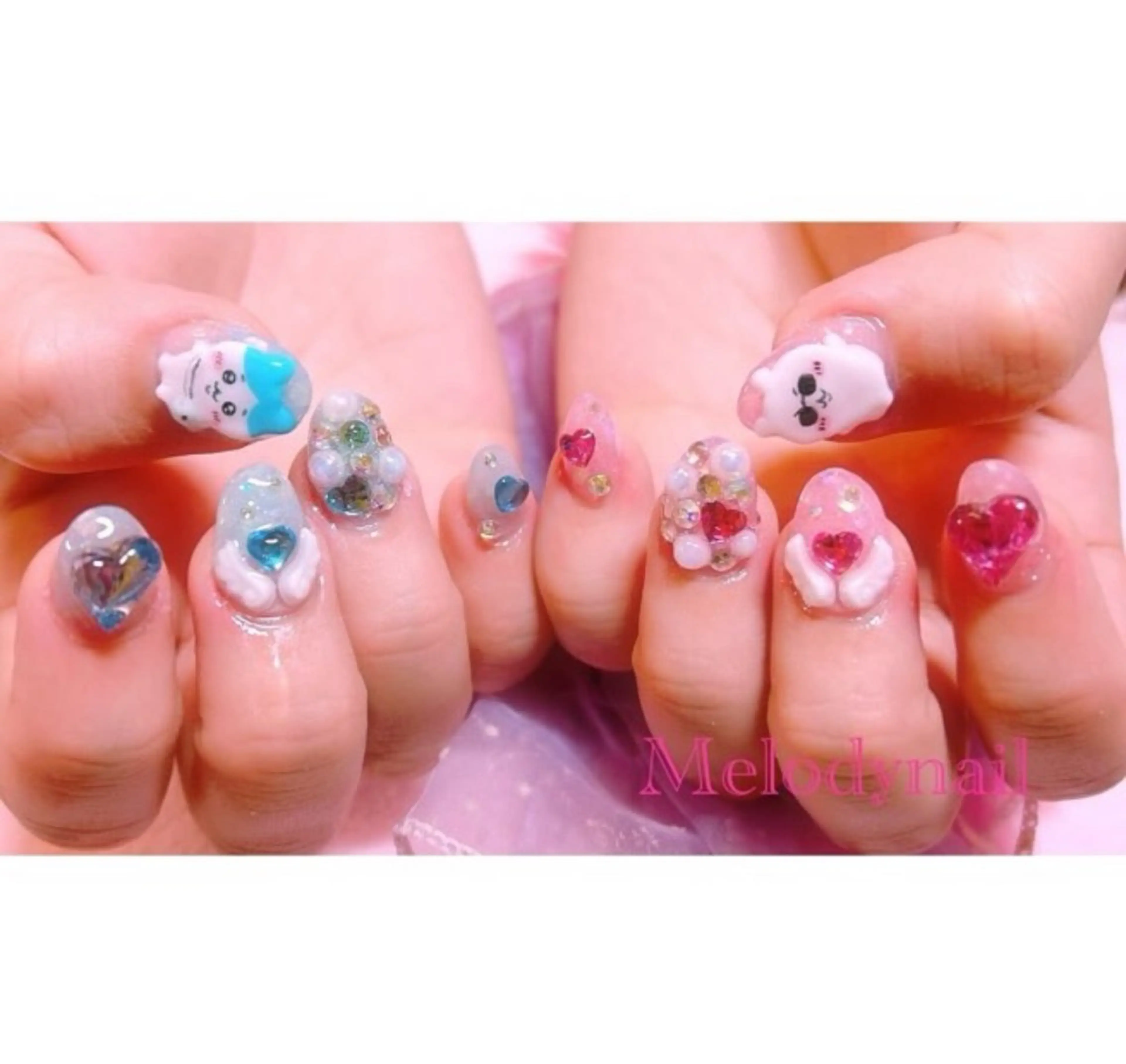 ネイル ハート ハンドネイル Melodynail所属・Melody nailのネイルデザイン