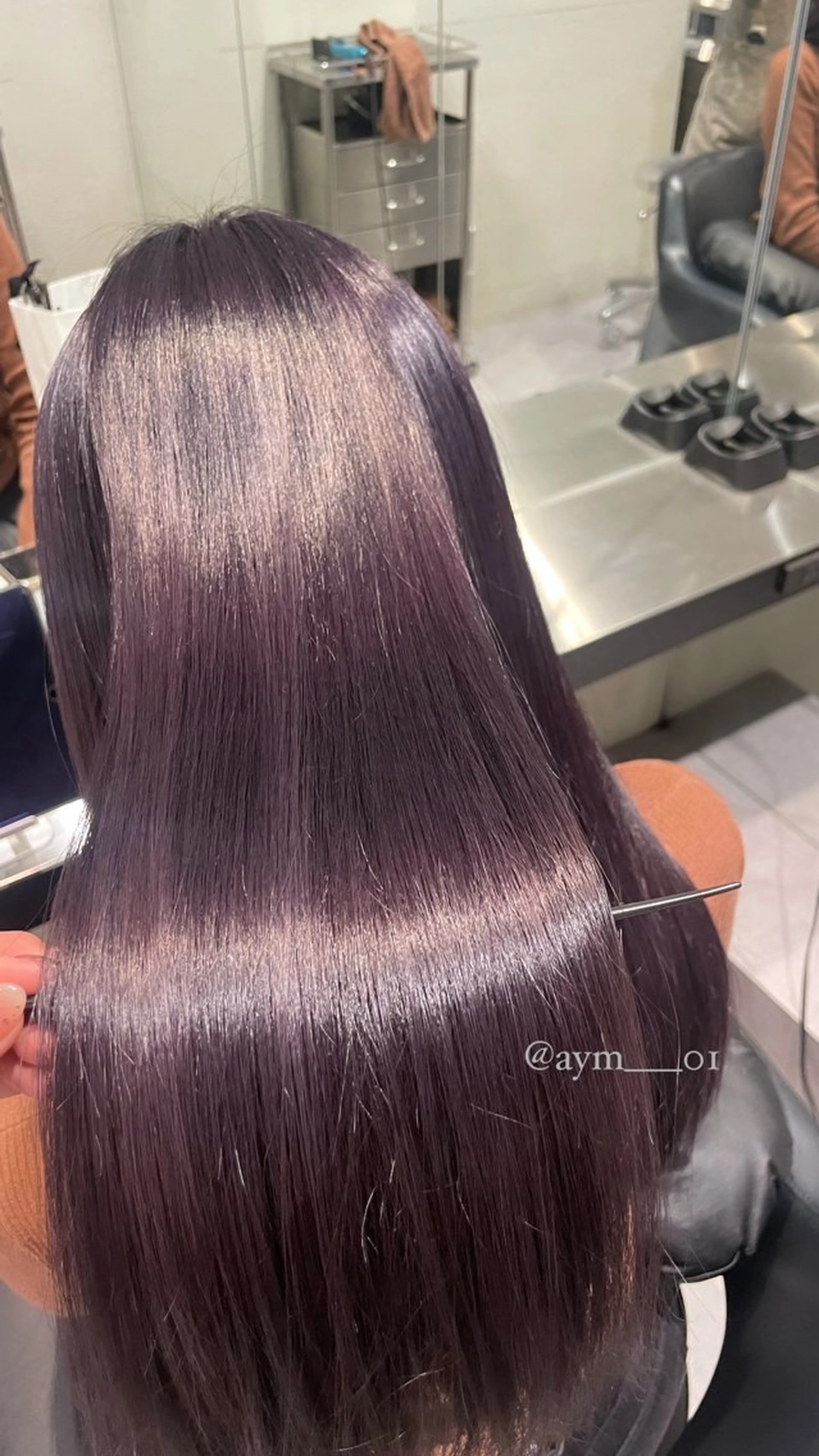 ロング カット ヘアカラー トリートメント 韓国ヘア AYUMIのヘアスタイル