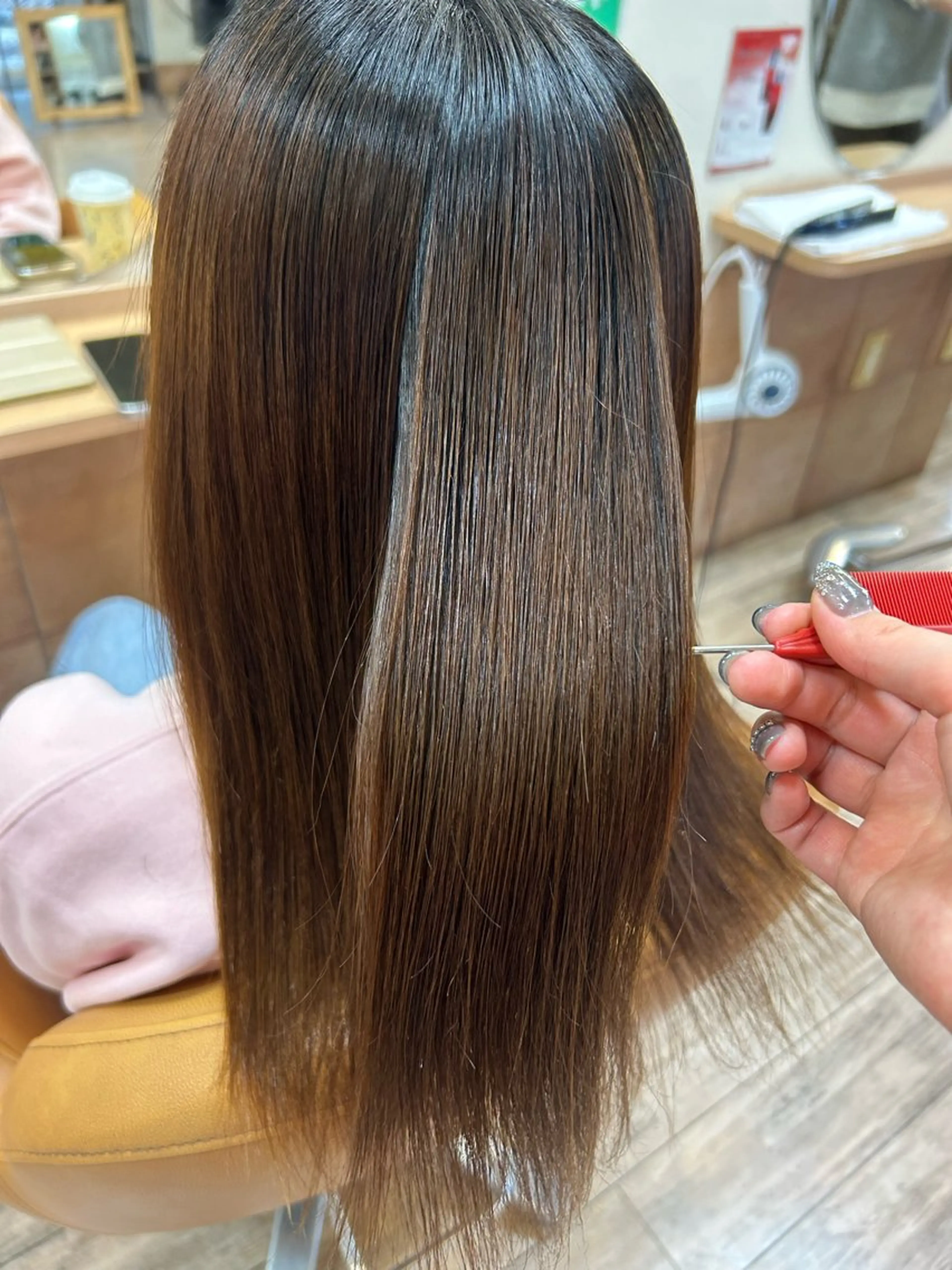 ロング 縮毛矯正 ヘアルームflat・ Rena🌼ྀིのヘアスタイル