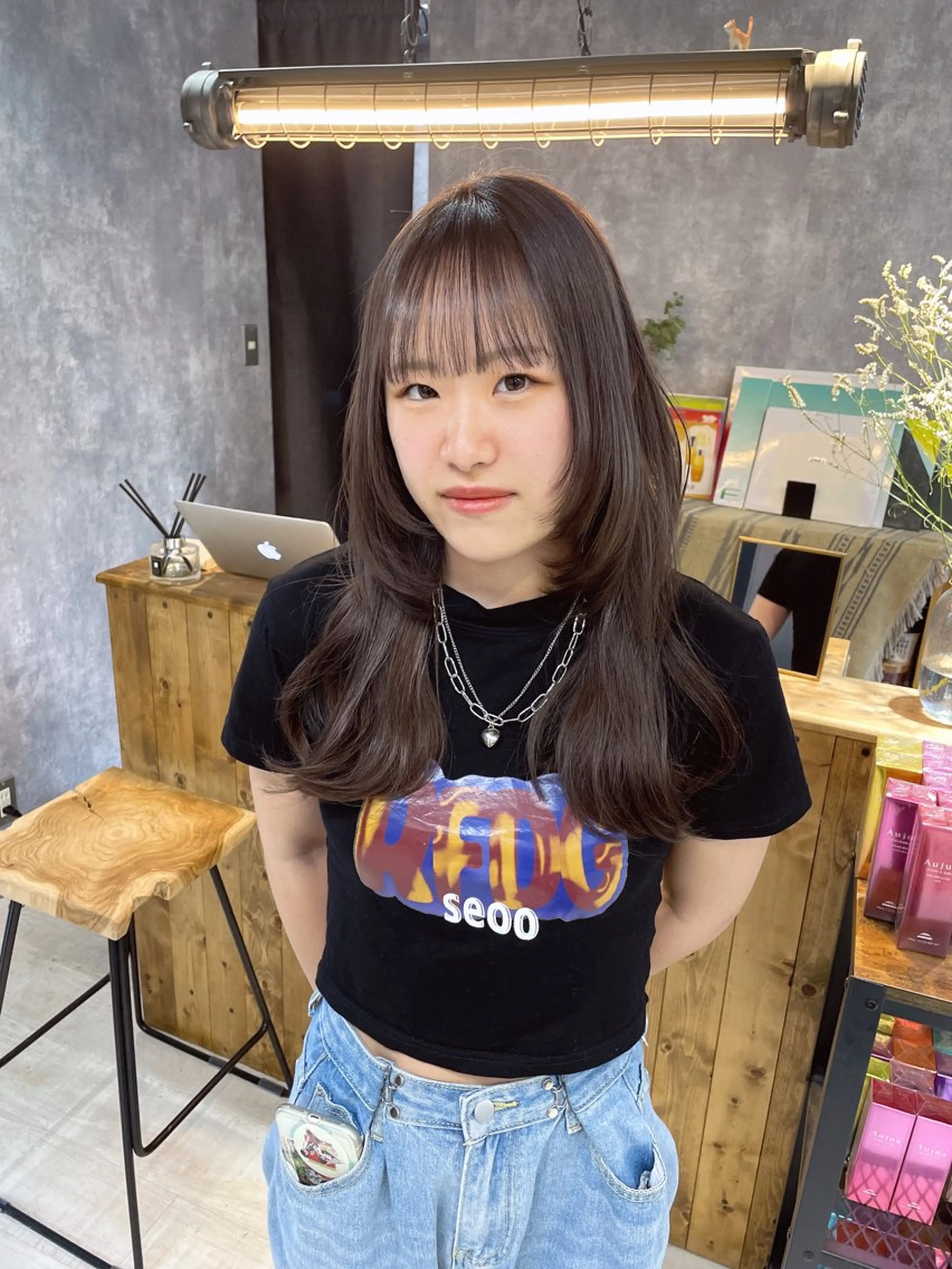セミロング カラー カット ヘアカラー トリートメント .ico所属・宮城 ほのかのヘアスタイル