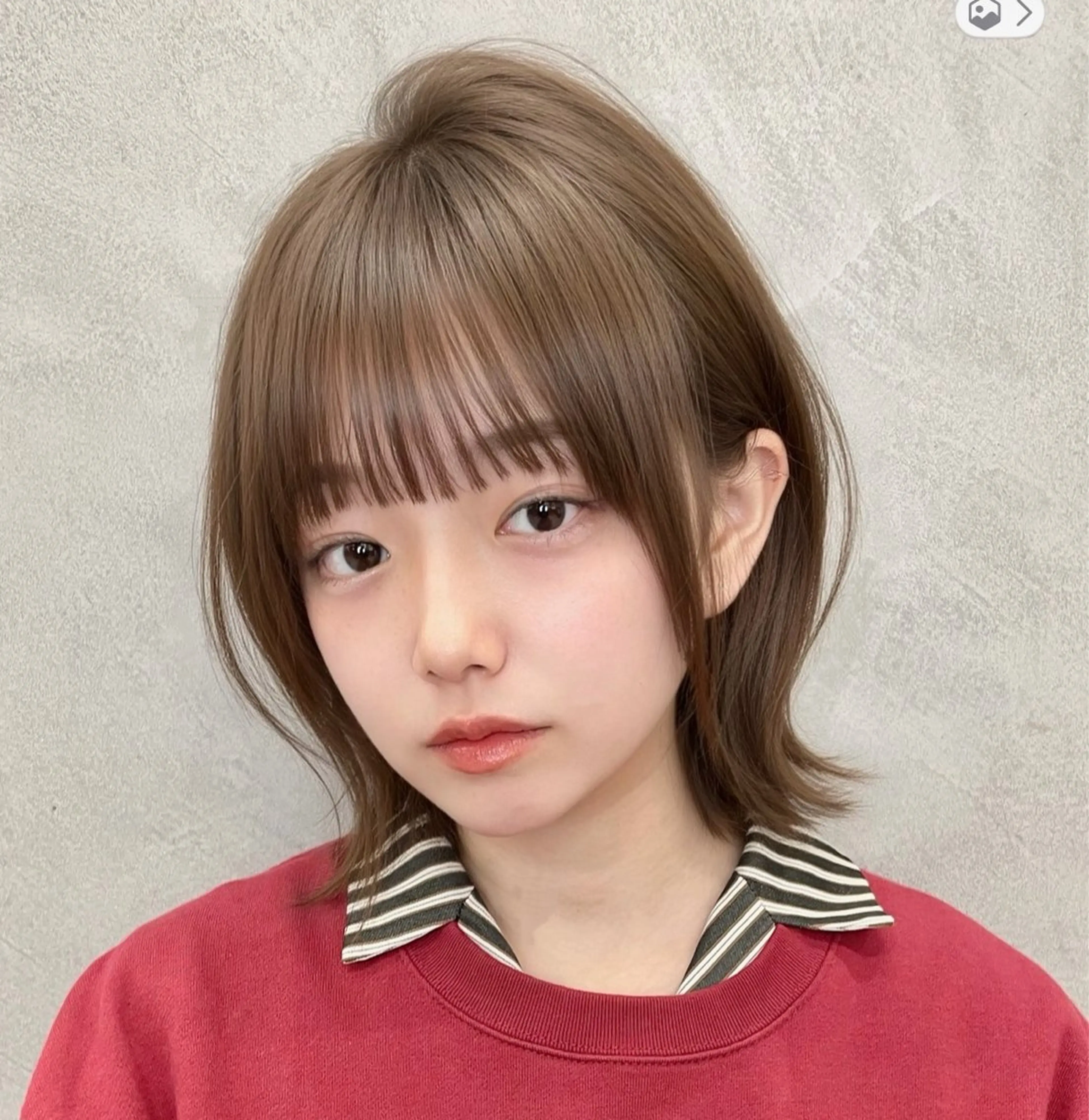 ショート カラー 切りっぱなしボブ ブリーチ ブリーチなしカラー ボブ 顔周りカット 浦和/髪質改善/ボブ 縮毛矯正/大和田拓夢のヘアスタイル