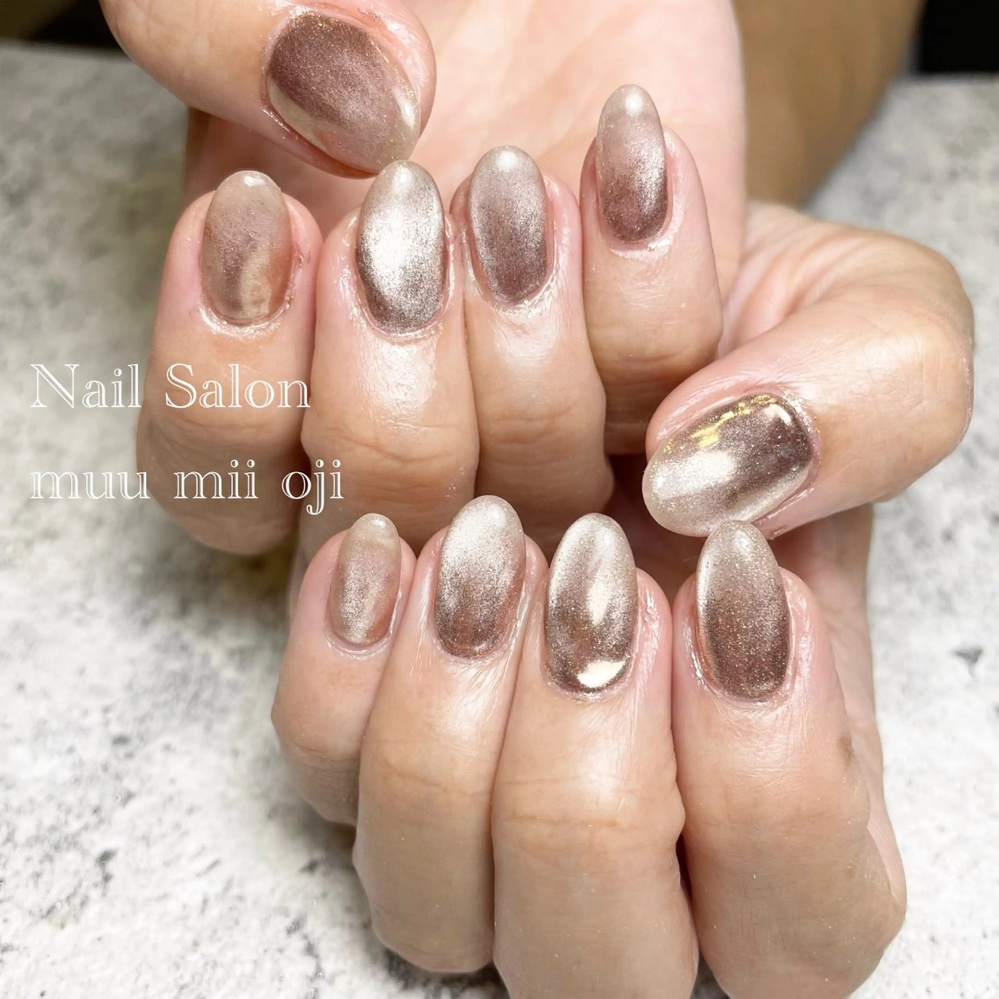 ネイル マグネットネイル ミラーネイル ハンドネイル Nail Salon muu mii王子店のネイルデザイン
