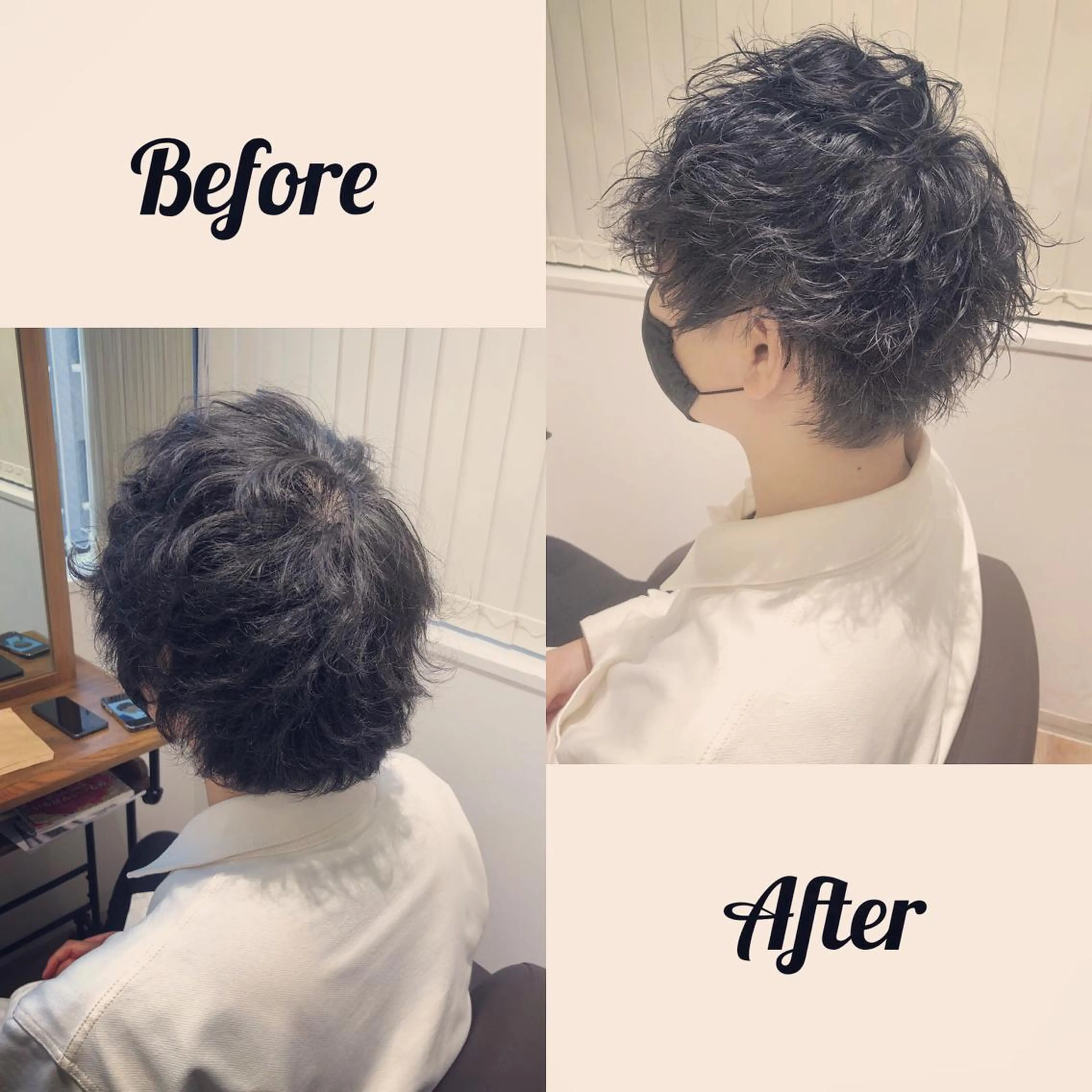 ショート カラー パーマ メンズ kiitos所属・関西センターパート メンズモデル募集のヘアスタイル