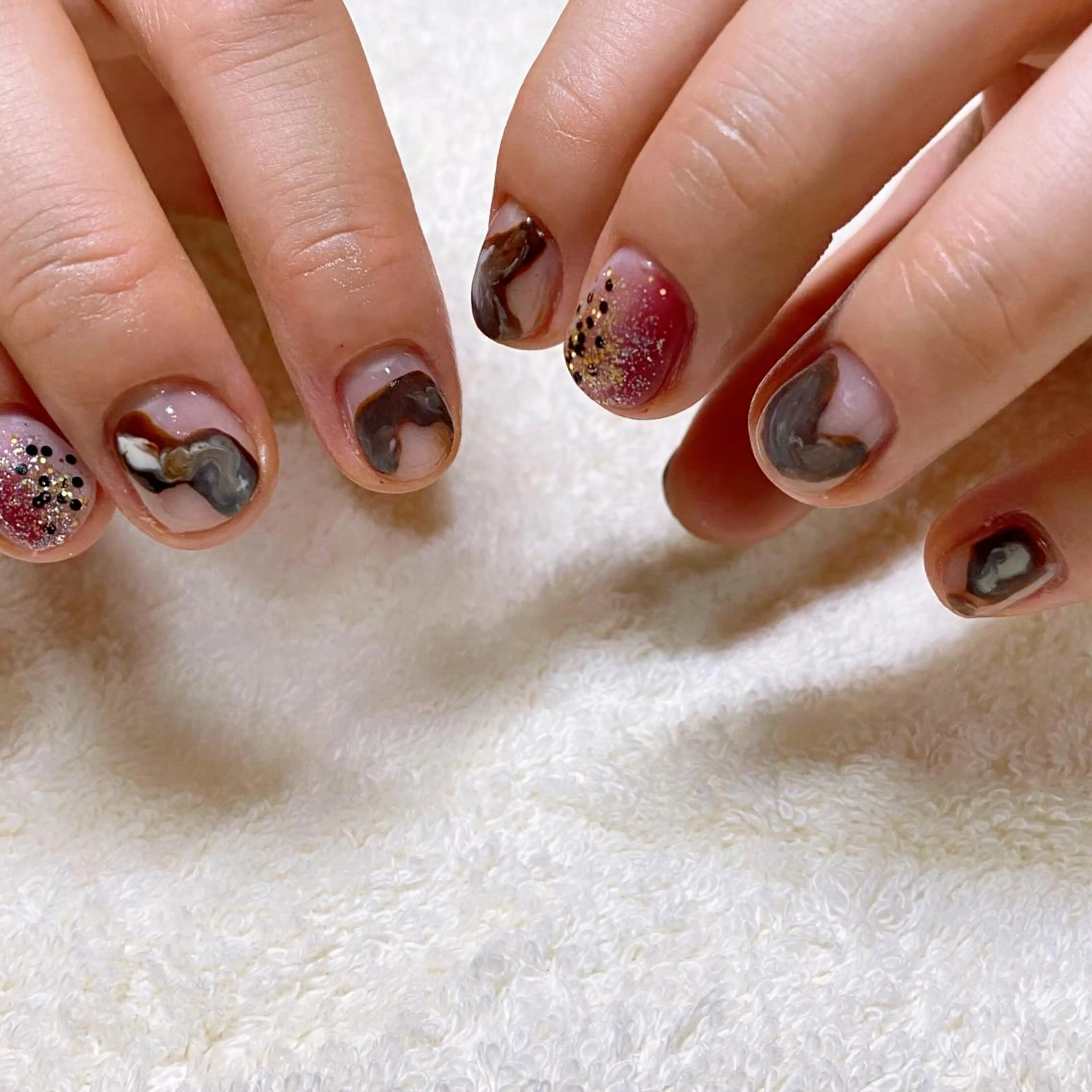 ネイル ニュアンスネイル 巻き爪補正 Umber　Miyaのネイルデザイン