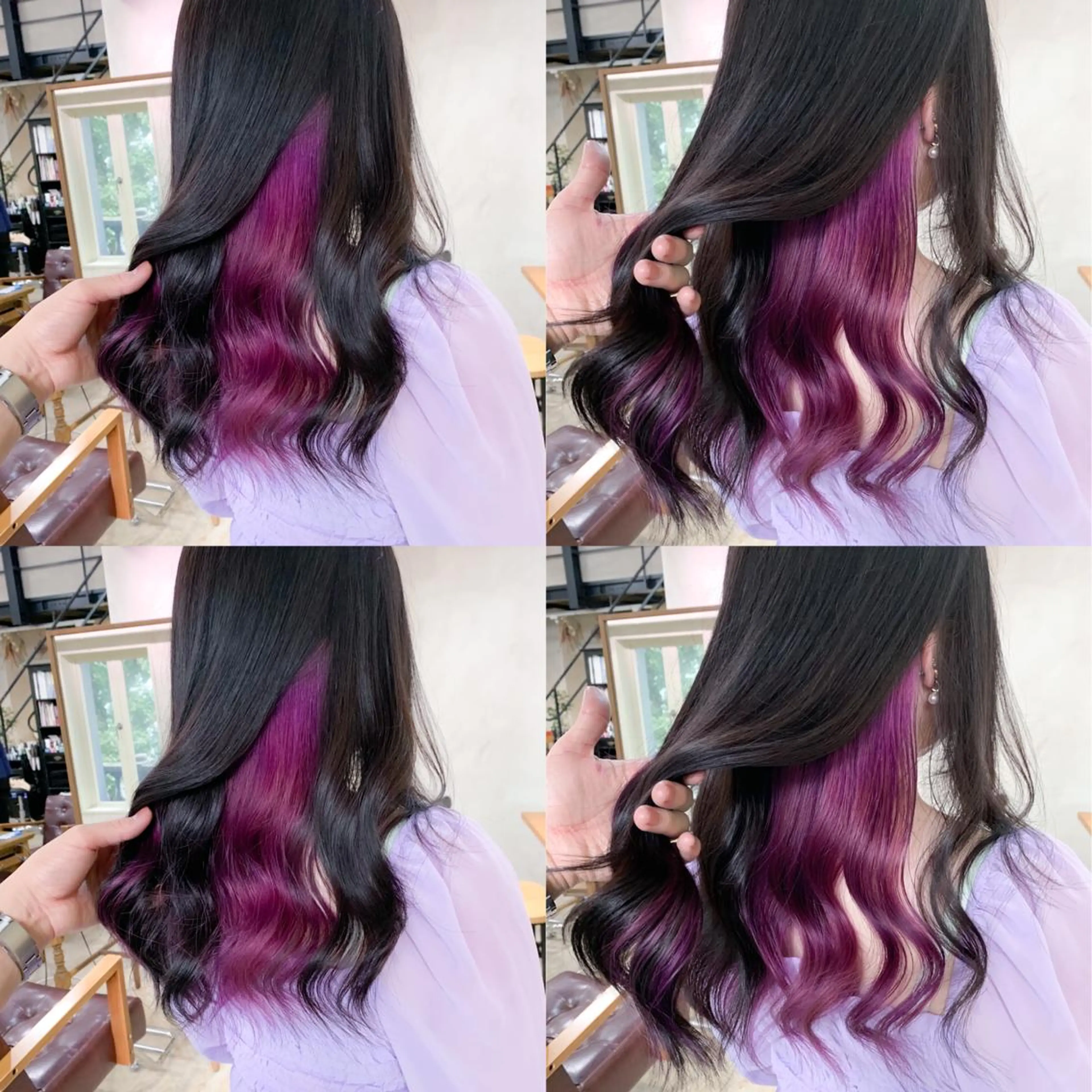 セミロング カラー カシス ピンクカラー ヘアカラー トリートメント 透明感カラー特化型 NAOKIのヘアスタイル