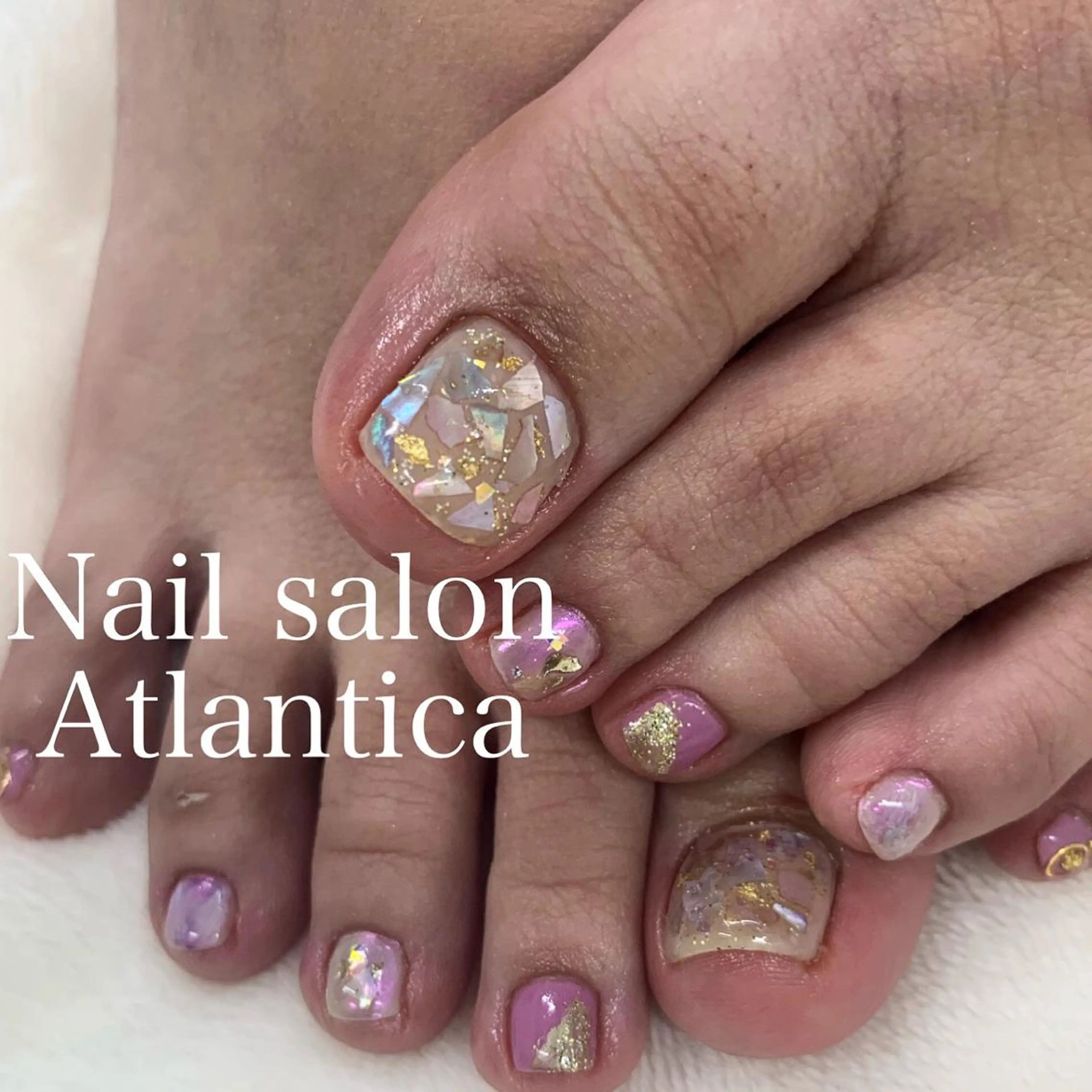 ネイル ピンク フットネイル Nail salon Atlantica所属・Nail salon ✩ ｱﾄﾗﾝﾃｨｶのネイルデザイン