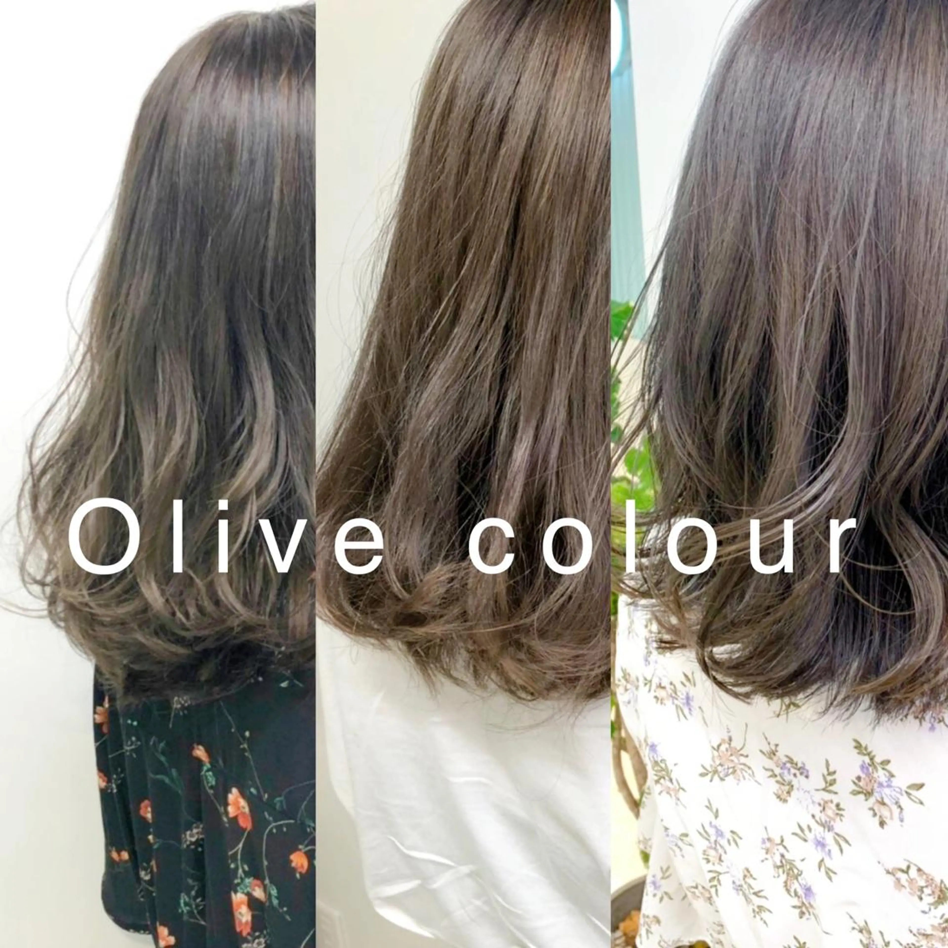 ロング カラー オリーブカラー ♡透け感カラー 大賀哲平♡のヘアスタイル