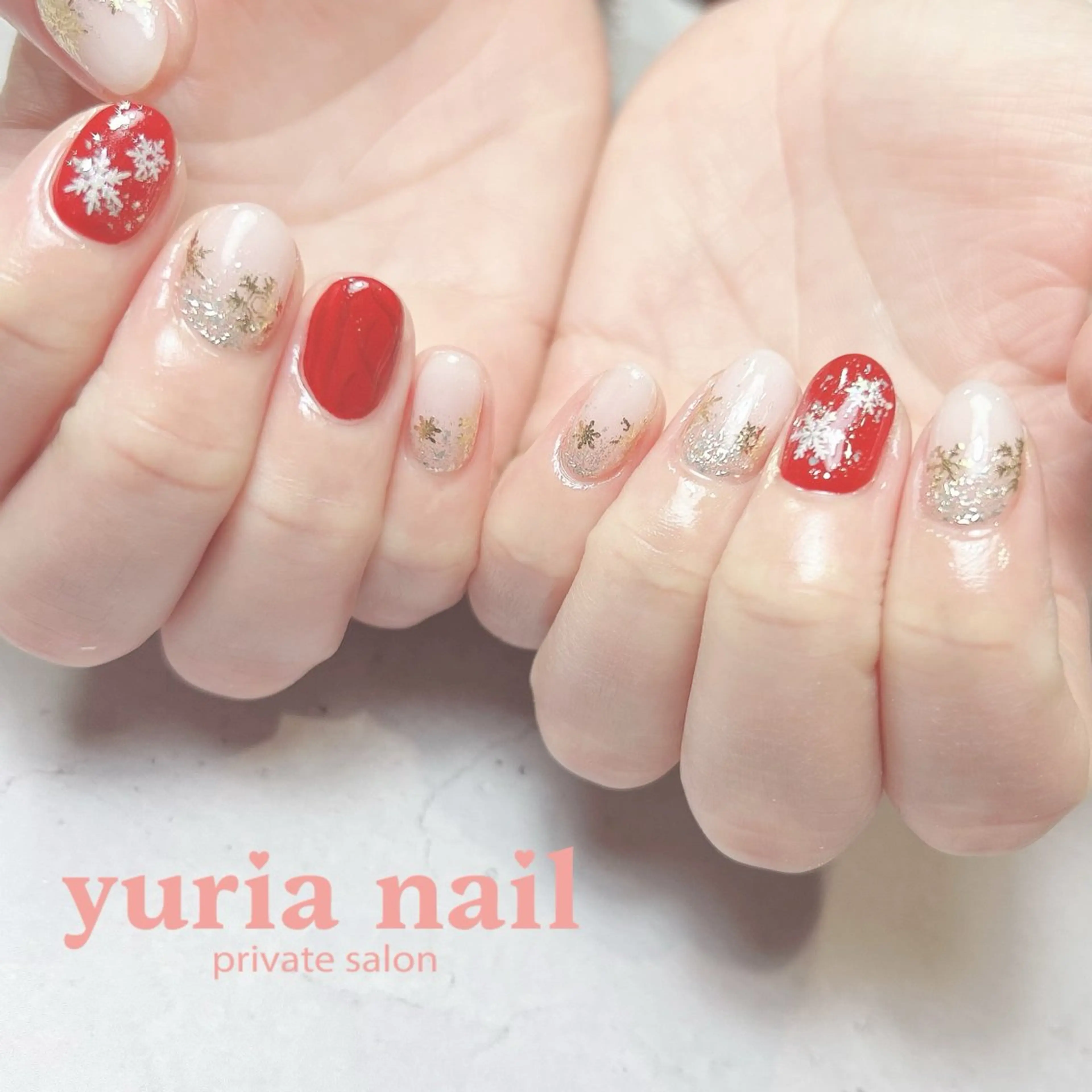 ネイル ボルドー ジェルネイル ハンドネイル 小林 ゆりあのネイルデザイン