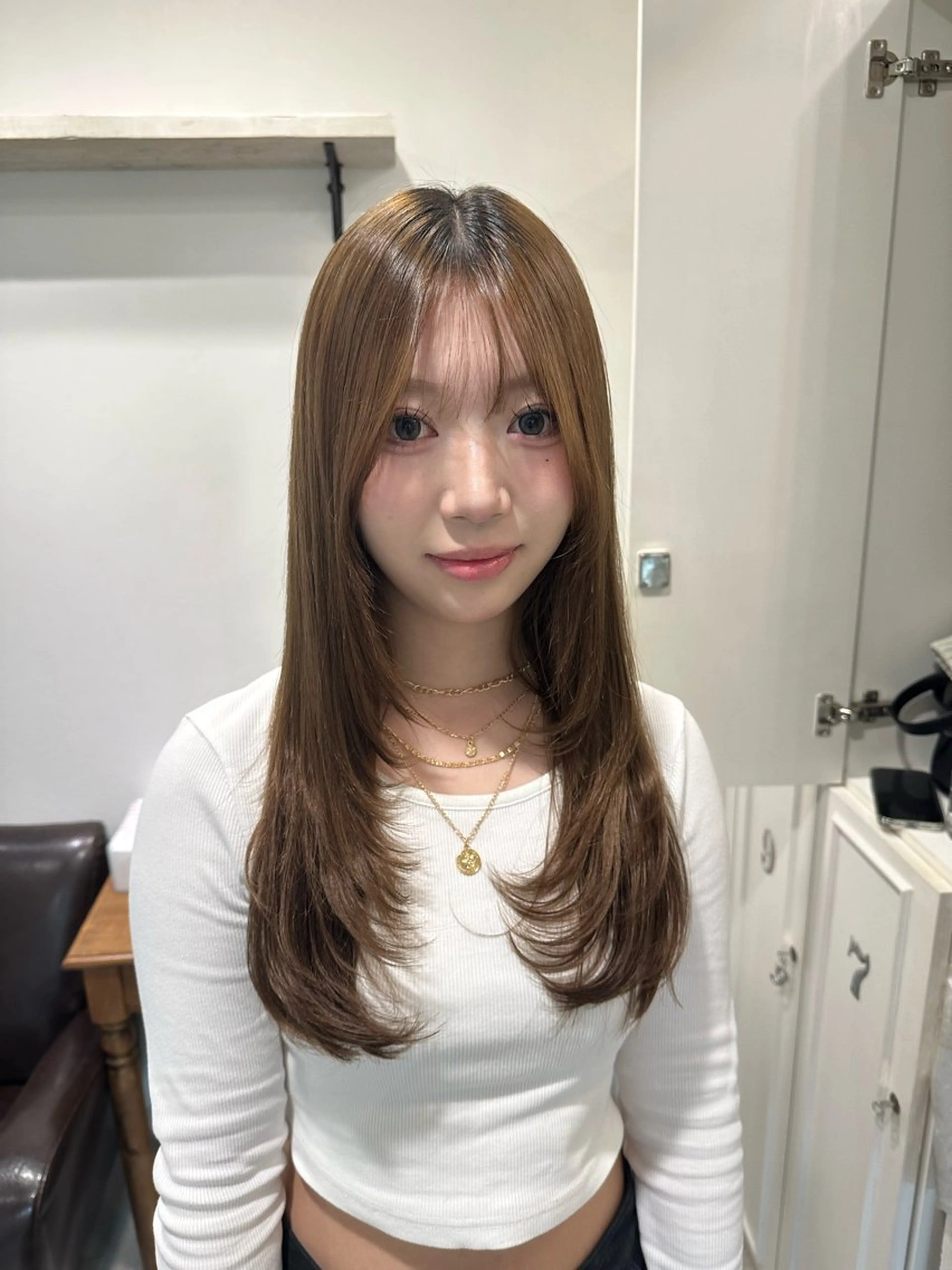 ロング 韓国風ヘア レイヤーカット カット tiravento 南船場店所属・nana 韓国スタイル🇰🇷のヘアスタイル