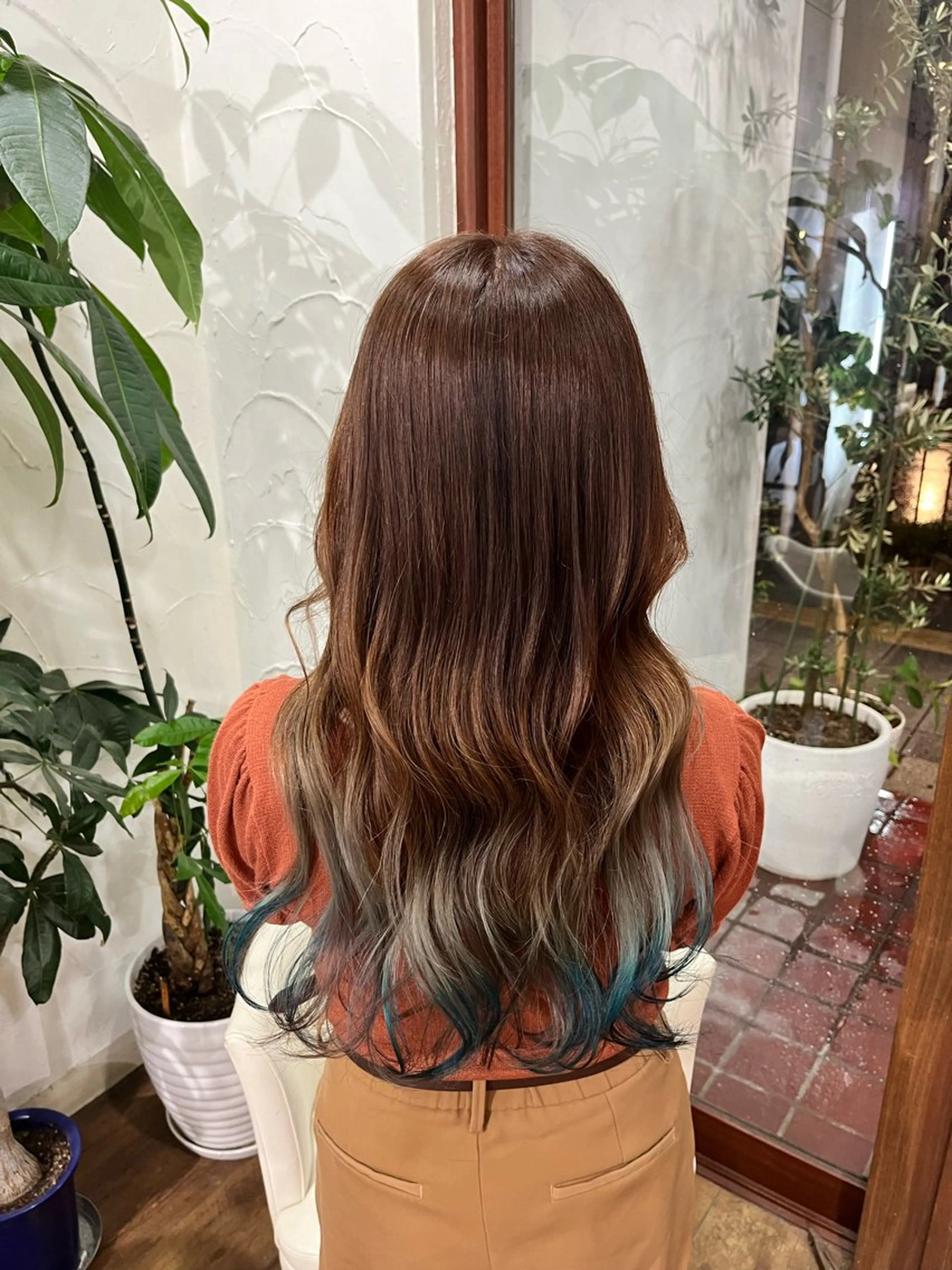ロング カラー パーマ 髪質改善 UN BLEACHのヘアスタイル
