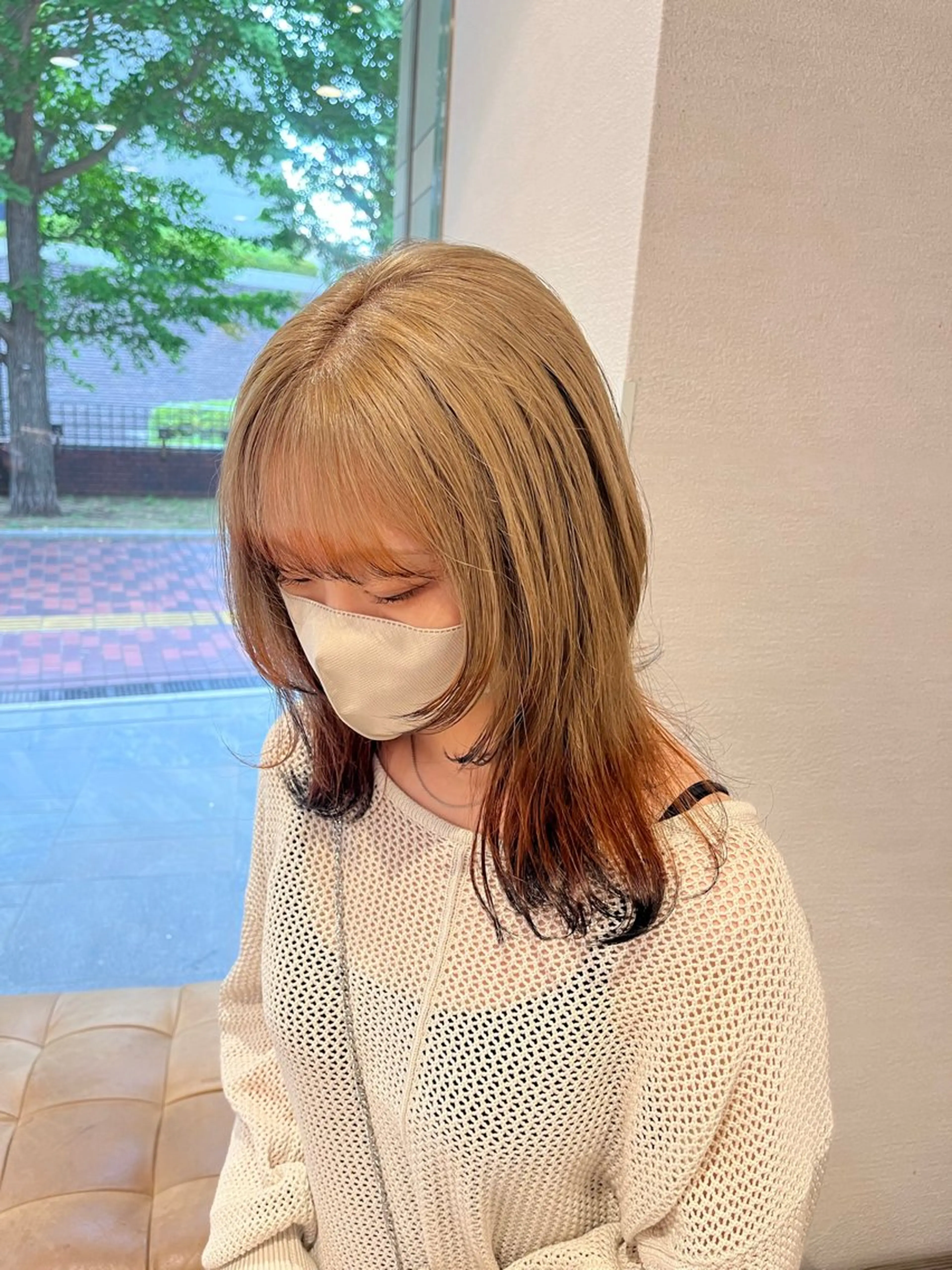 カラー ニュアンスパーマ 曲がる縮毛矯正　爲石のヘアスタイル
