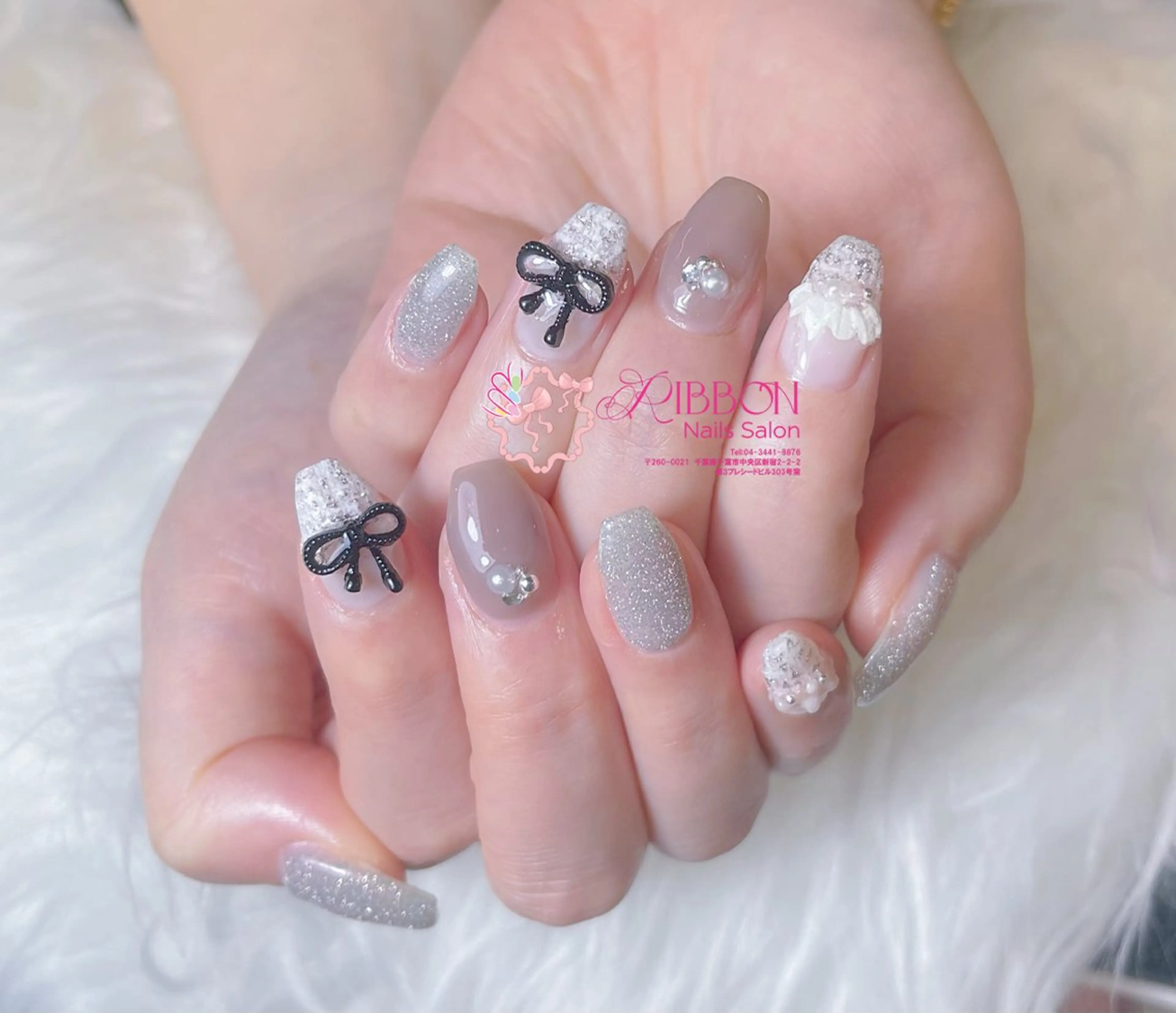 ネイル フレンチネイル ジェルネイル マグネットネイル 持ち込み ニュアンスネイル ハンドネイル Ribbonnail salonのネイルデザイン