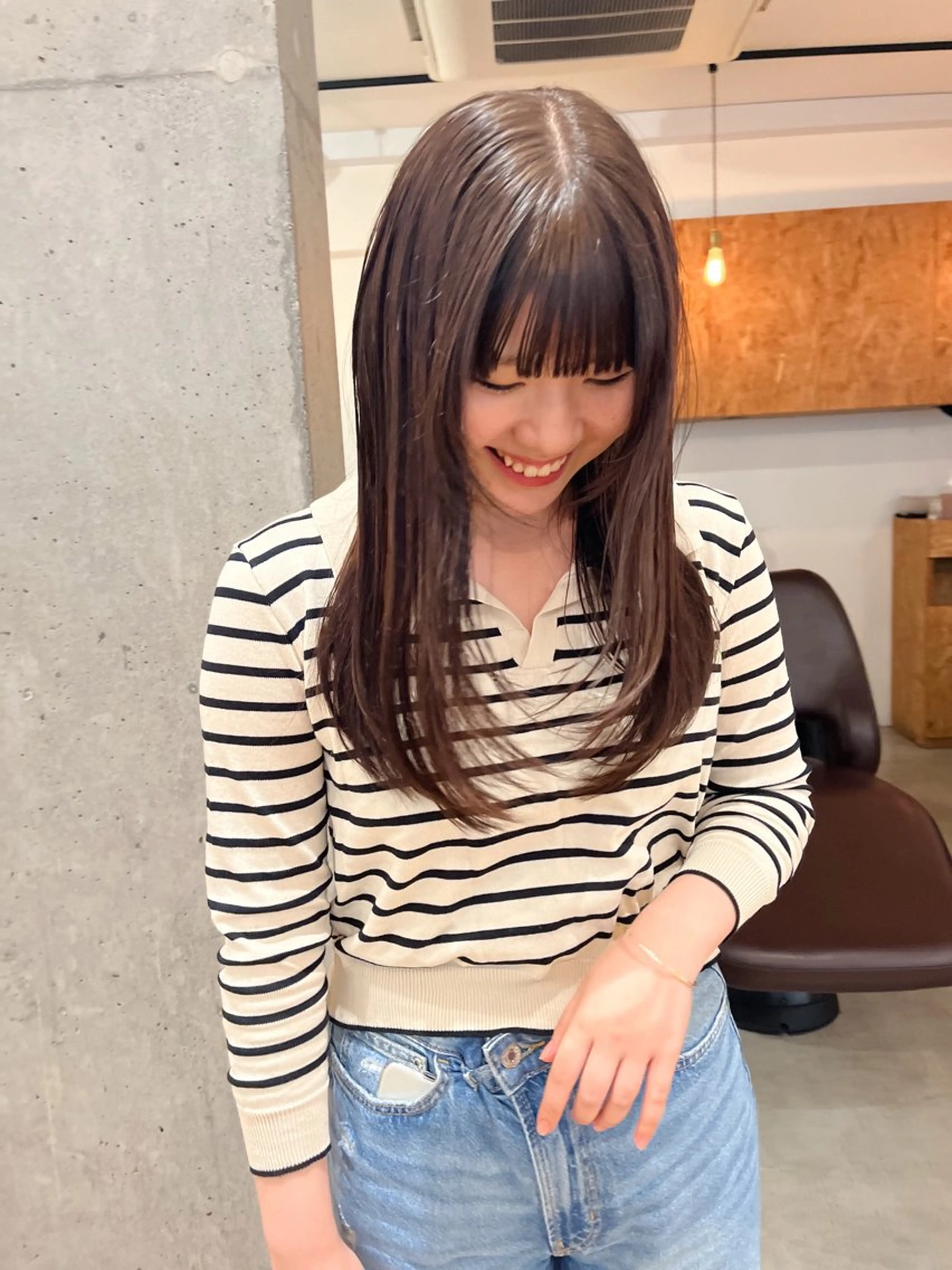 セミロング カラー ベージュカラー ブリーチ ブリーチなしカラー オリーブベージュ オレンジ 暖色/パーマ 🌼クニトウメイのヘアスタイル