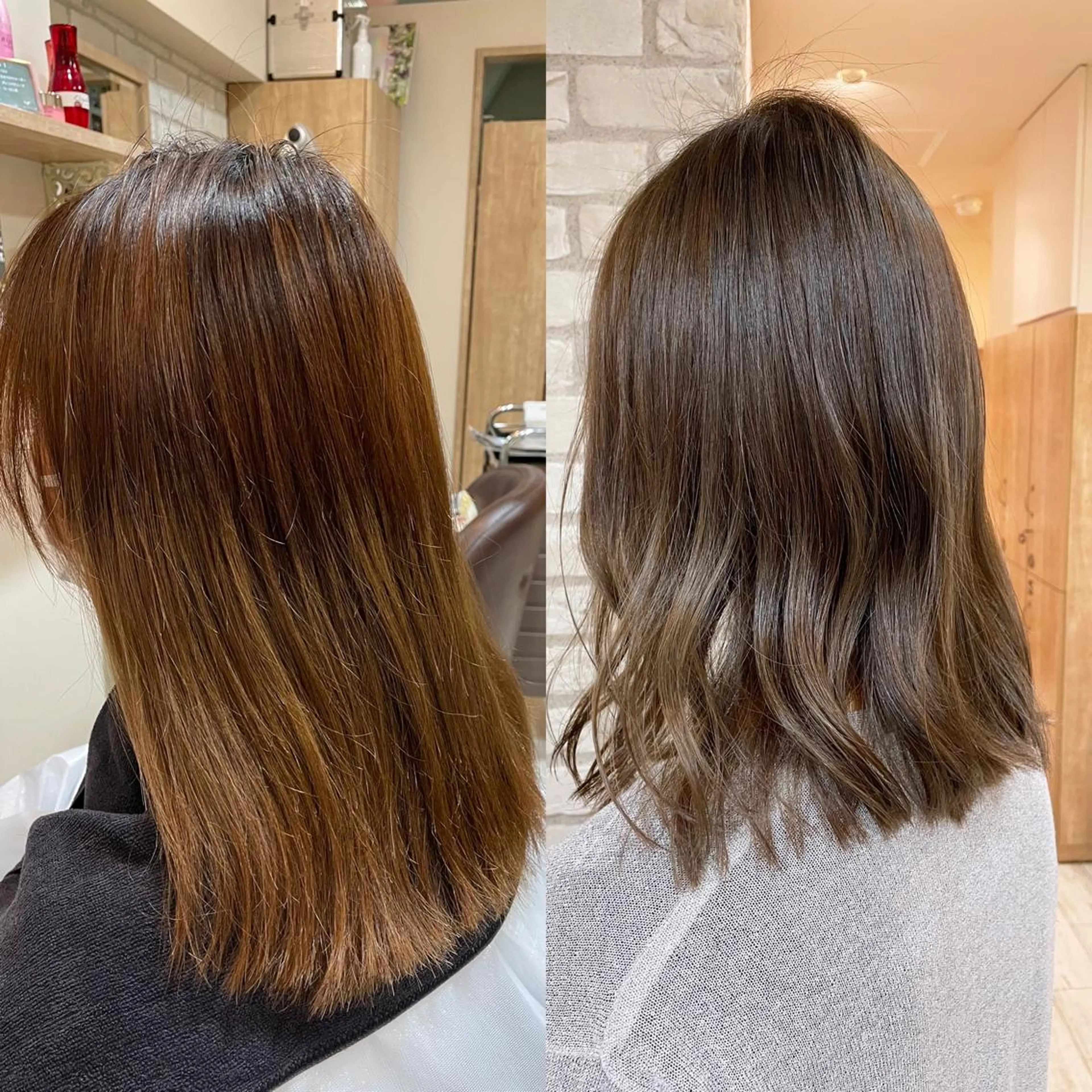 ミディアム カラー ハイライトカラー ハイライト カット ヘアカラー トリートメント 清水 有実子のヘアスタイル