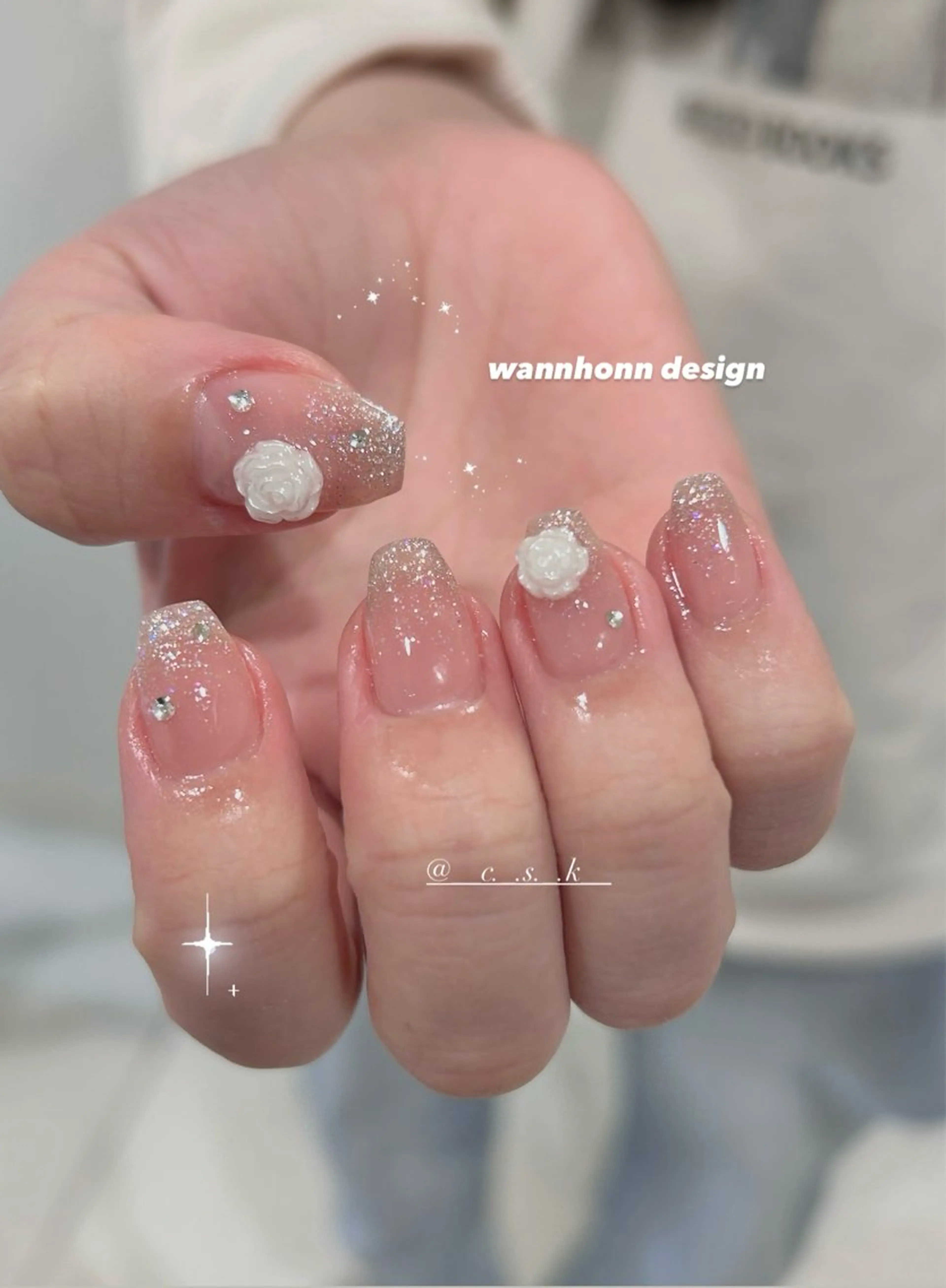 ネイル チークネイル クリアネイル フレンチネイル ジェルネイル ガーリー ハンドネイル 🎀チーク/ちゅるん 🫧chisa🎀のネイルデザイン