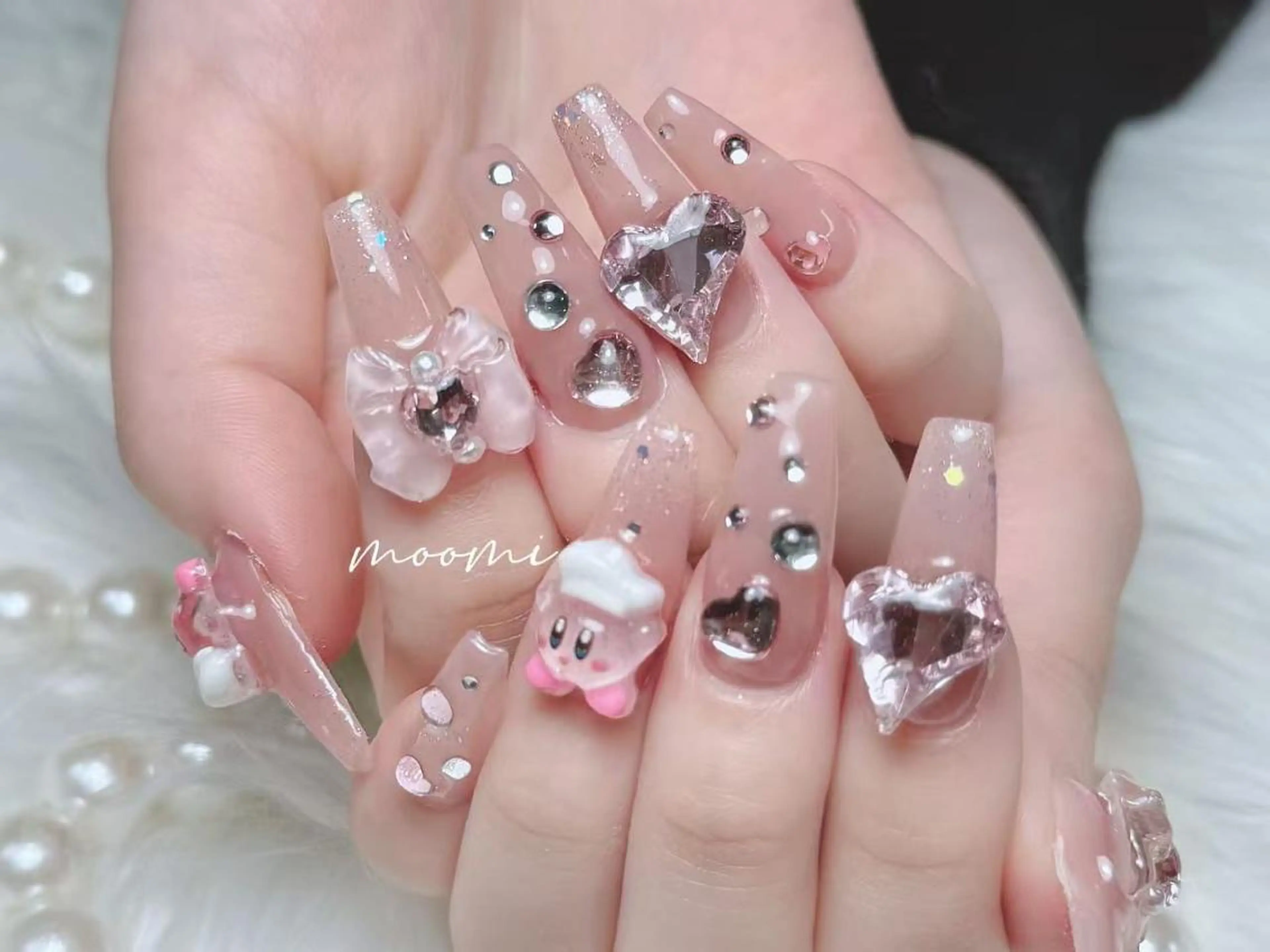 ネイル 長さ出し ジェルネイル グラデーション 韓国ネイル マグネットネイル ハンドネイル moomi nail スカルプ専門のネイルデザイン