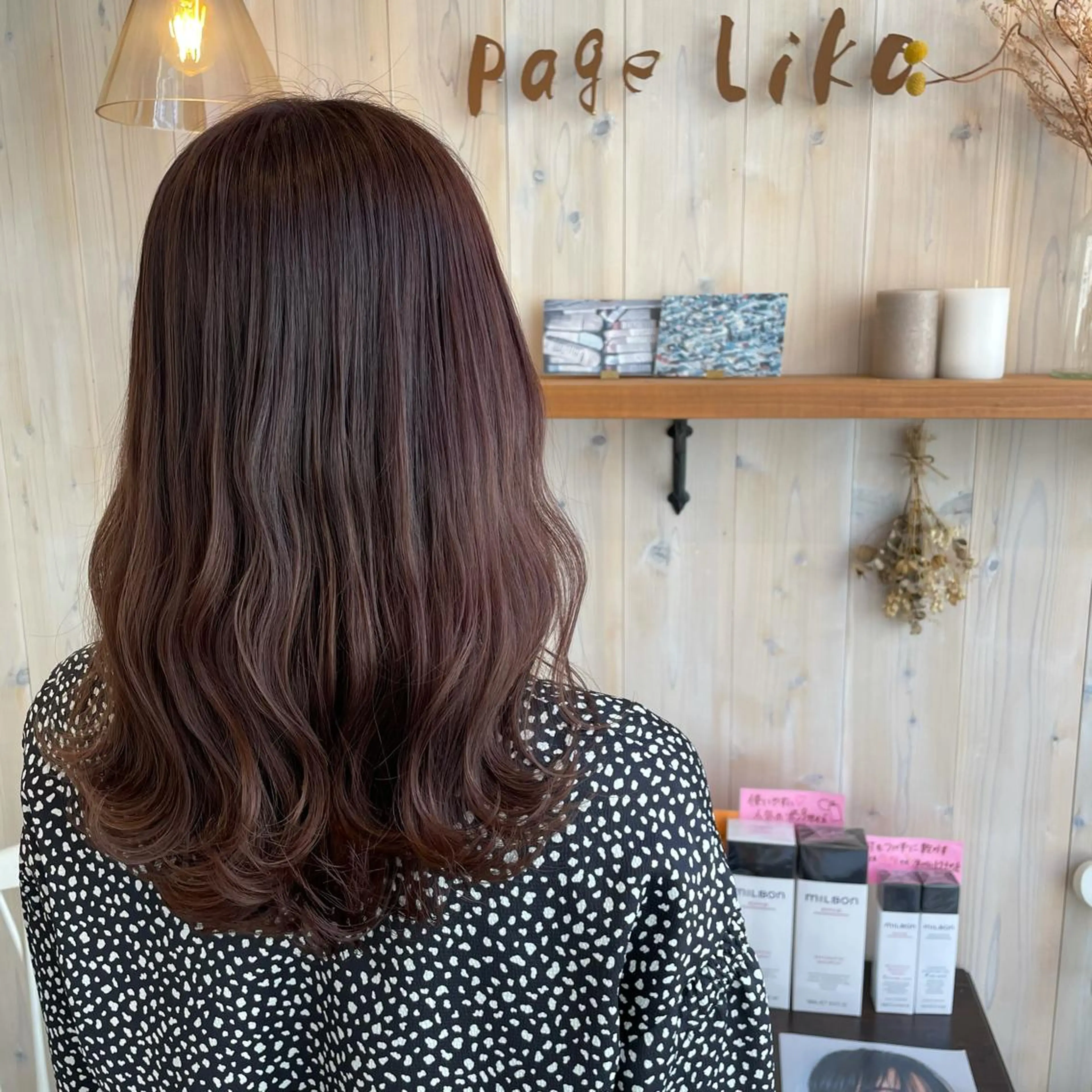 セミロング カラー ブラウンカラー ピンクカラー ピンクブラウン 透明感カラー/ 寺田千雅子のヘアスタイル