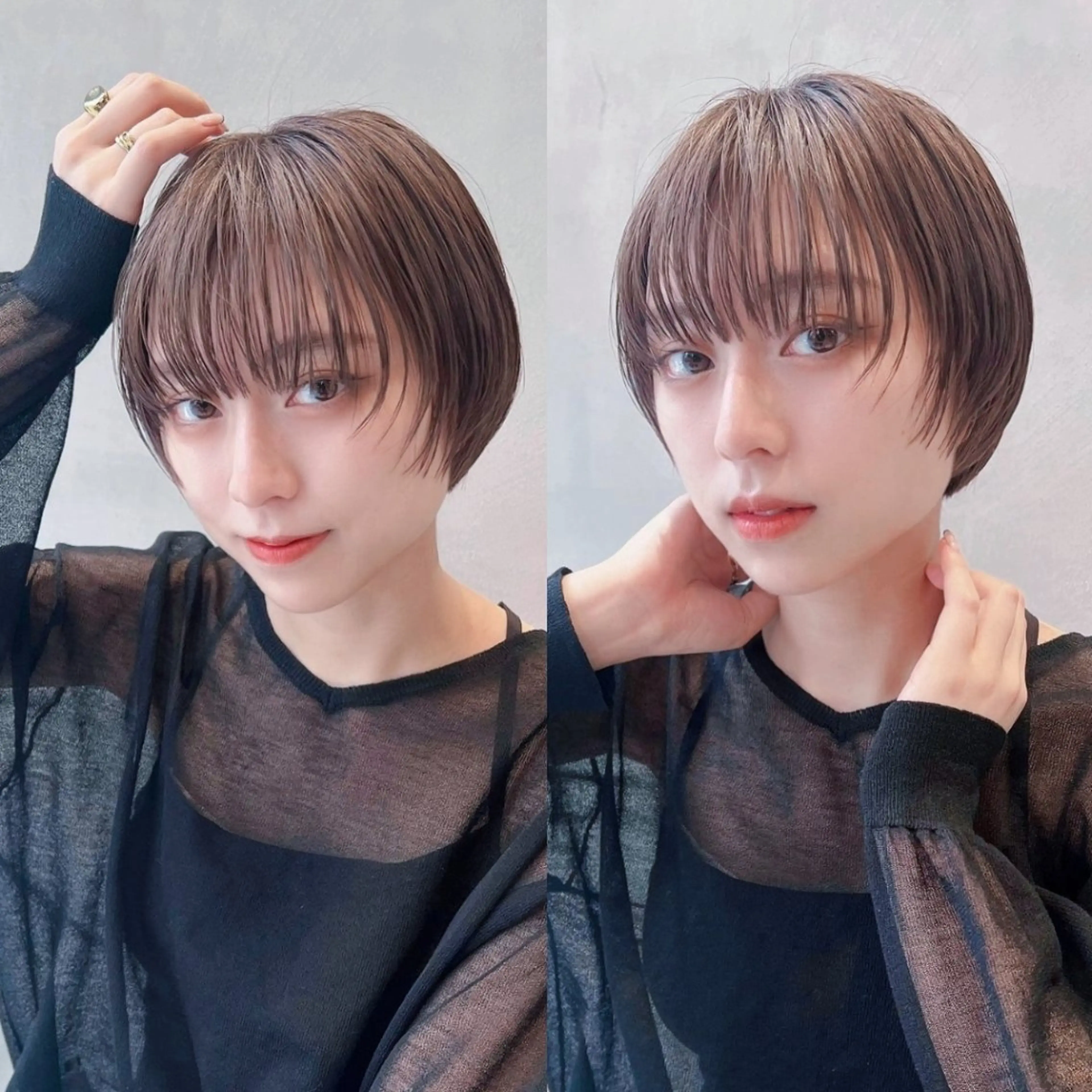 ショート 丸みショート シースルーバング ショートヘア 宇都宮美容師🐕 永山昂のヘアスタイル