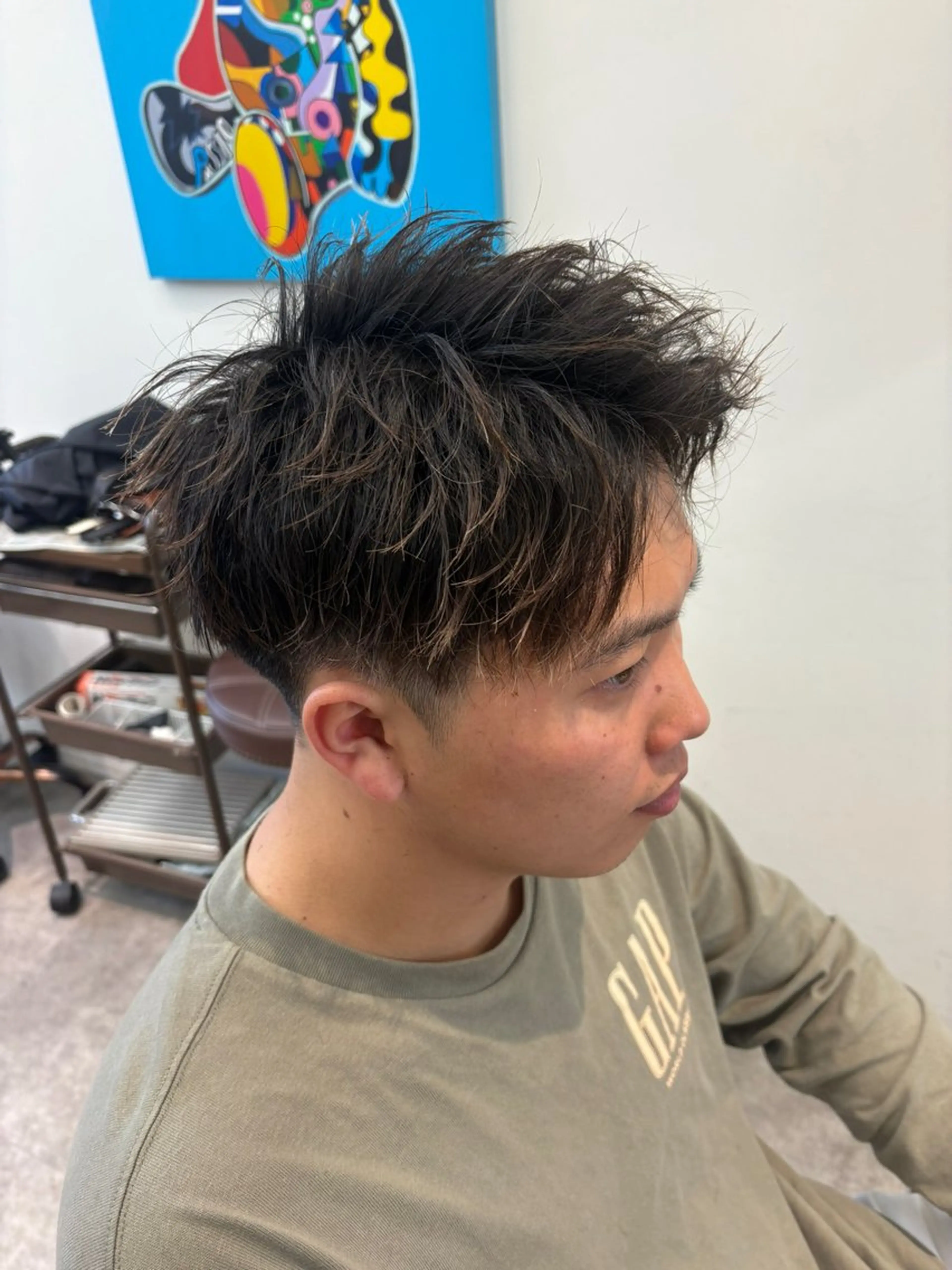 ショート メンズ アップバング カット 中島 耀一朗のヘアスタイル