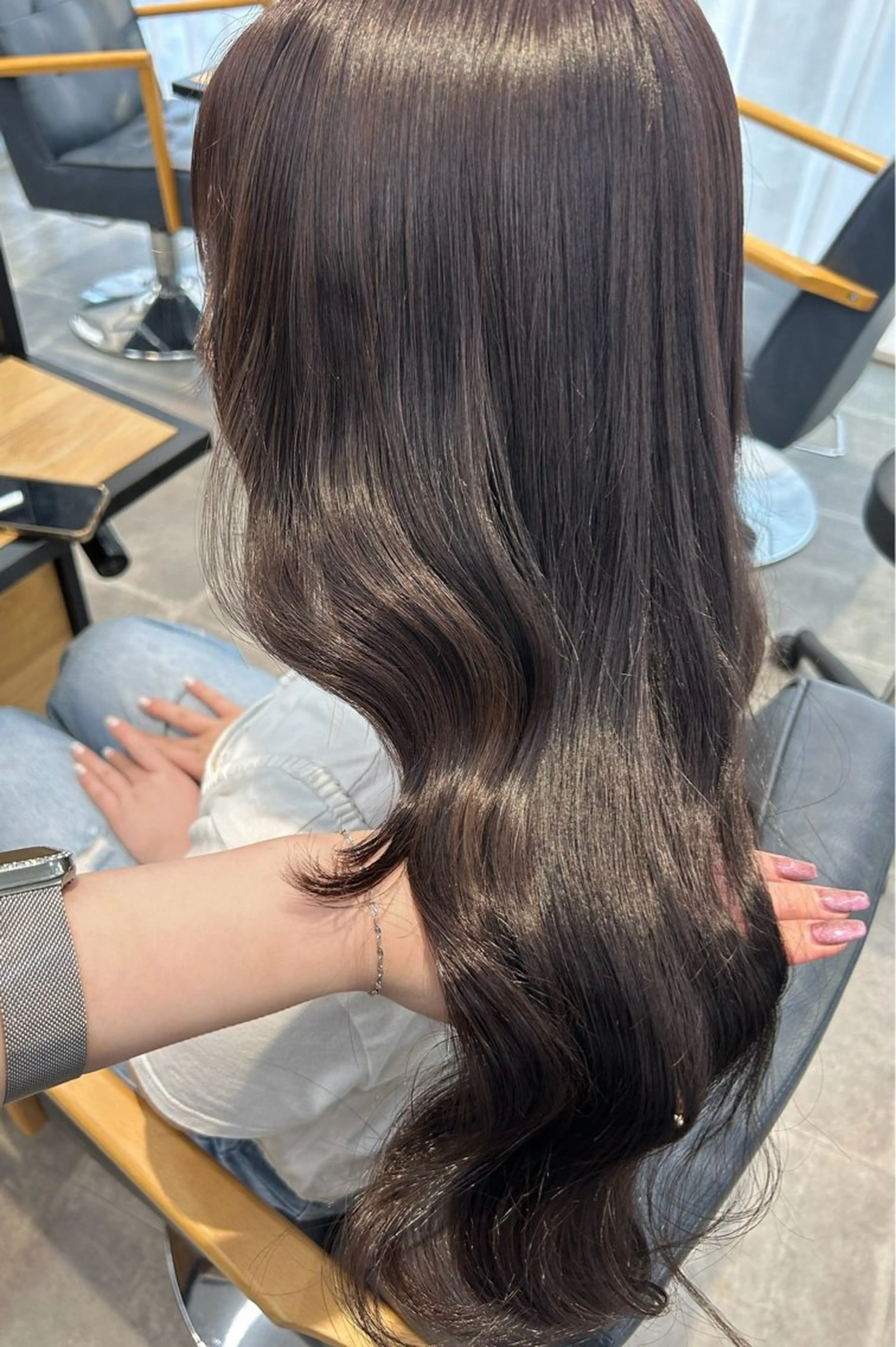 ロング カラー カット ヘアカラー トリートメント newi梅田🫧韓国 ヘア🫧sakiのヘアスタイル