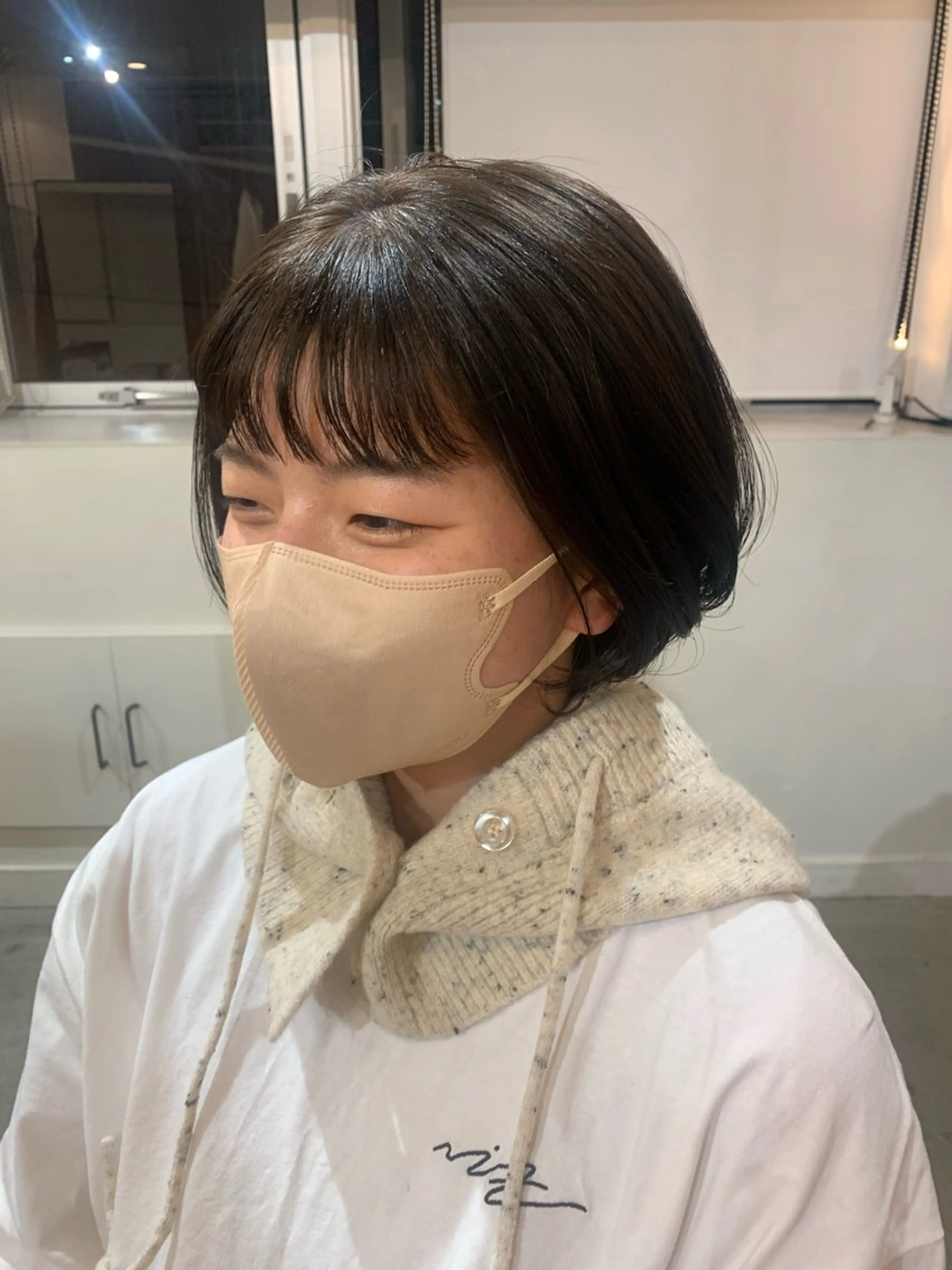 ショート カラー オリーブカラー ヘアカラー 梅田/透明感カラー ボブレイヤーきょうかのヘアスタイル