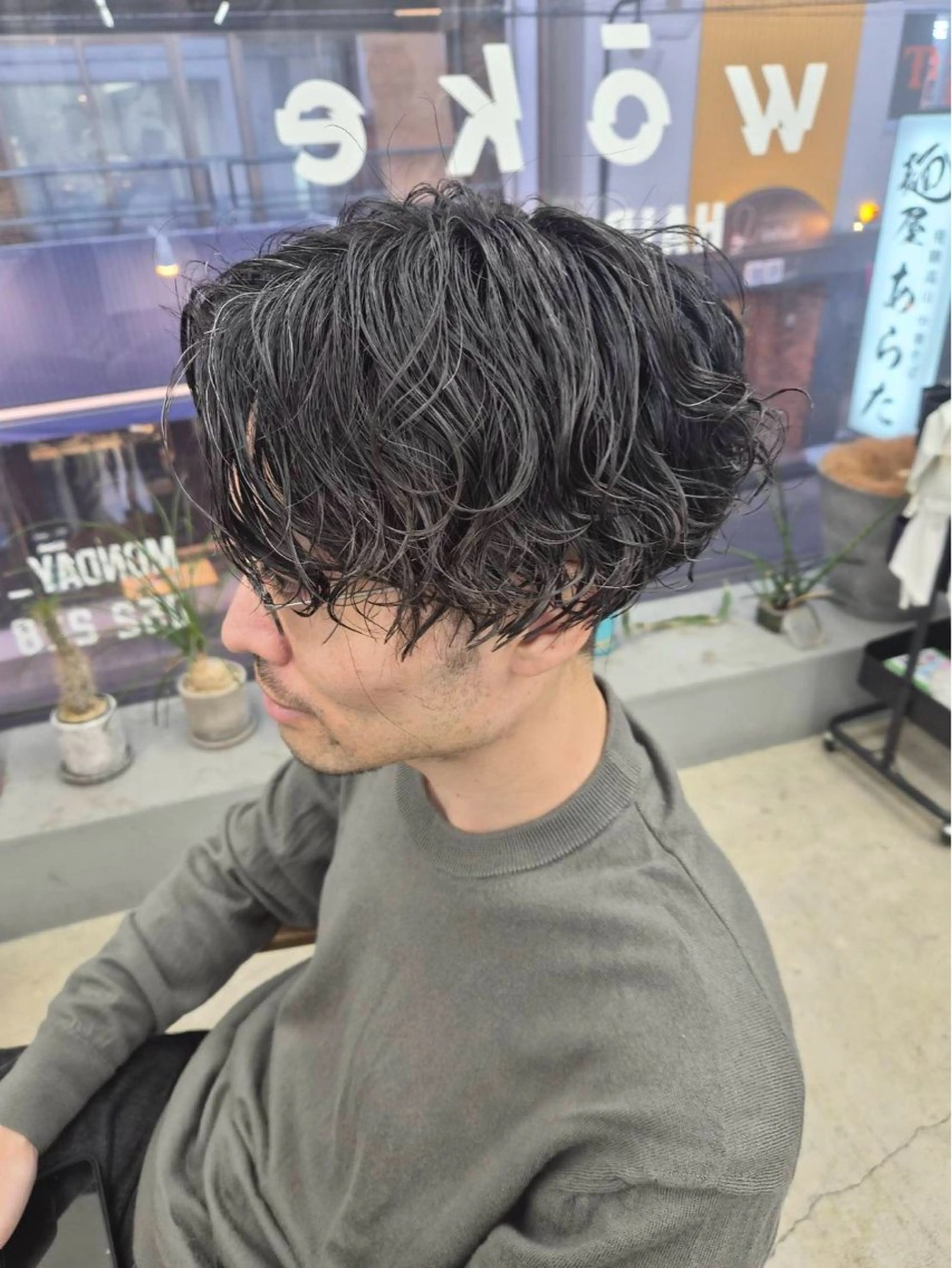 ショート パーマ メンズ カット パーマ メンズ専門サロン wokeのヘアスタイル