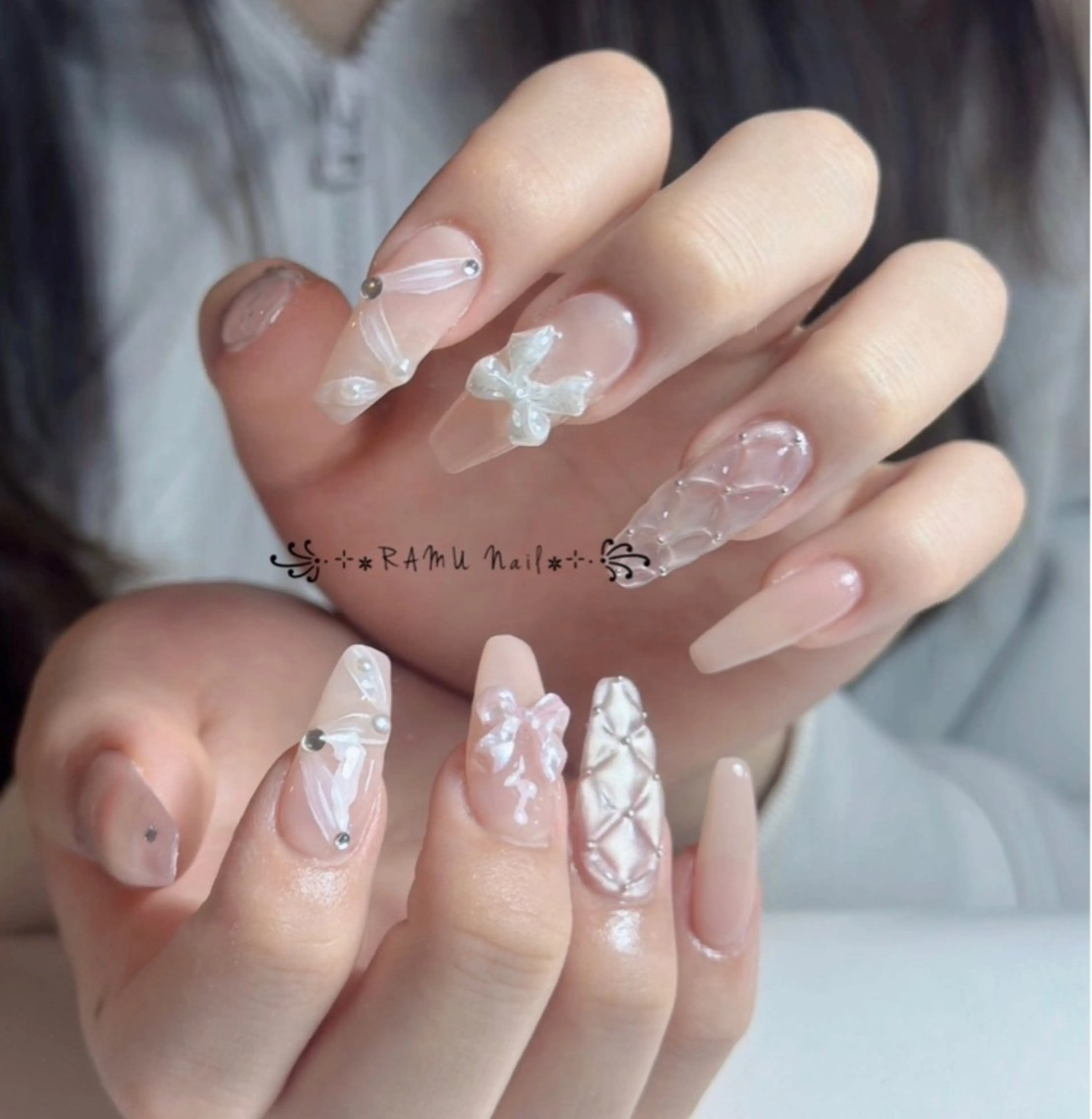 ネイル チークネイル キラキラネイル マグネットネイル シンプルネイル ネイルチップ ハンドネイル RAMU_Nail 池袋店のネイルデザイン