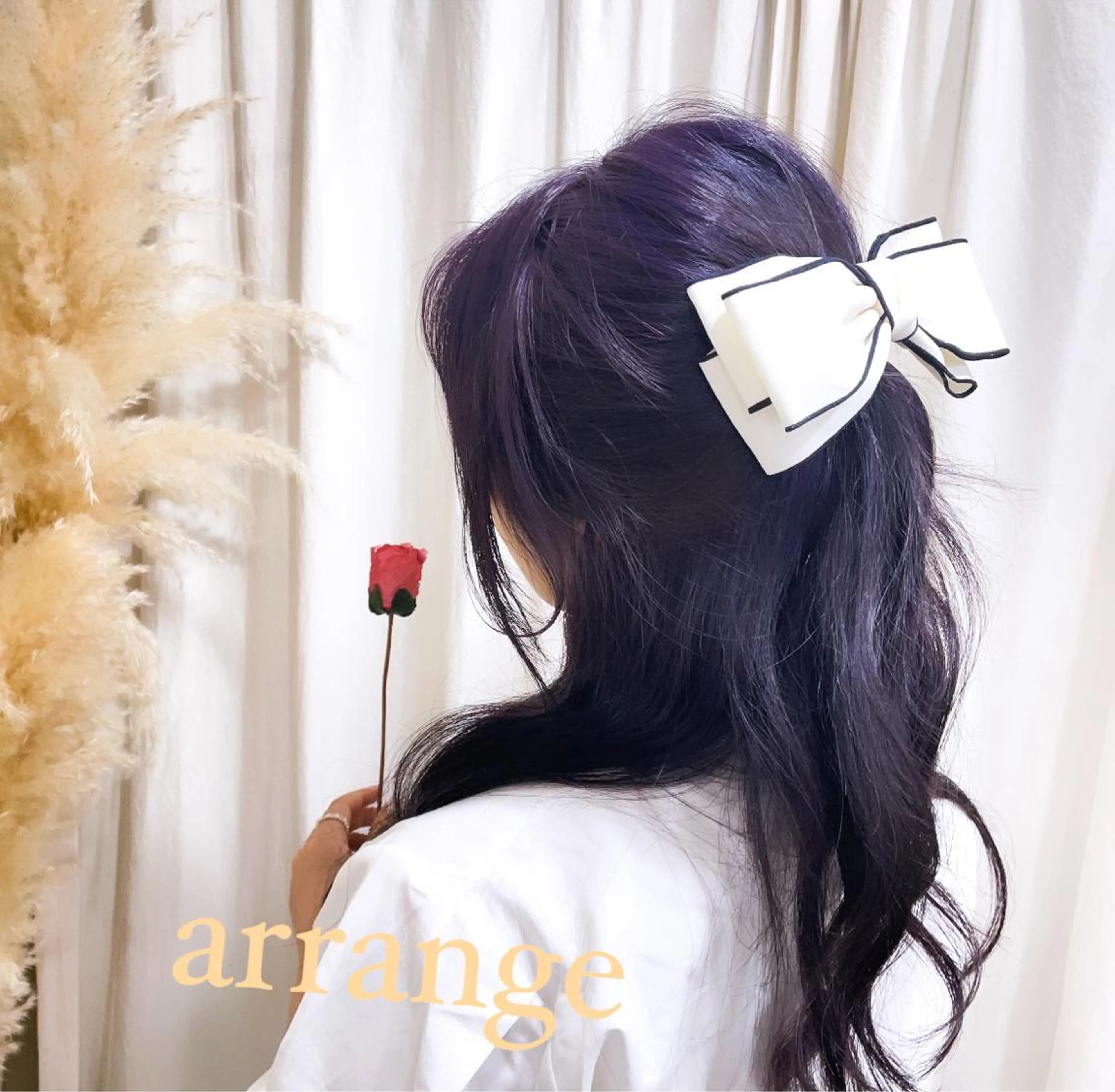 カラー ヘアアレンジ ディープパープル ブリーチなし透明感カ ラー×韓国ヘア♡ヒデのヘアスタイル