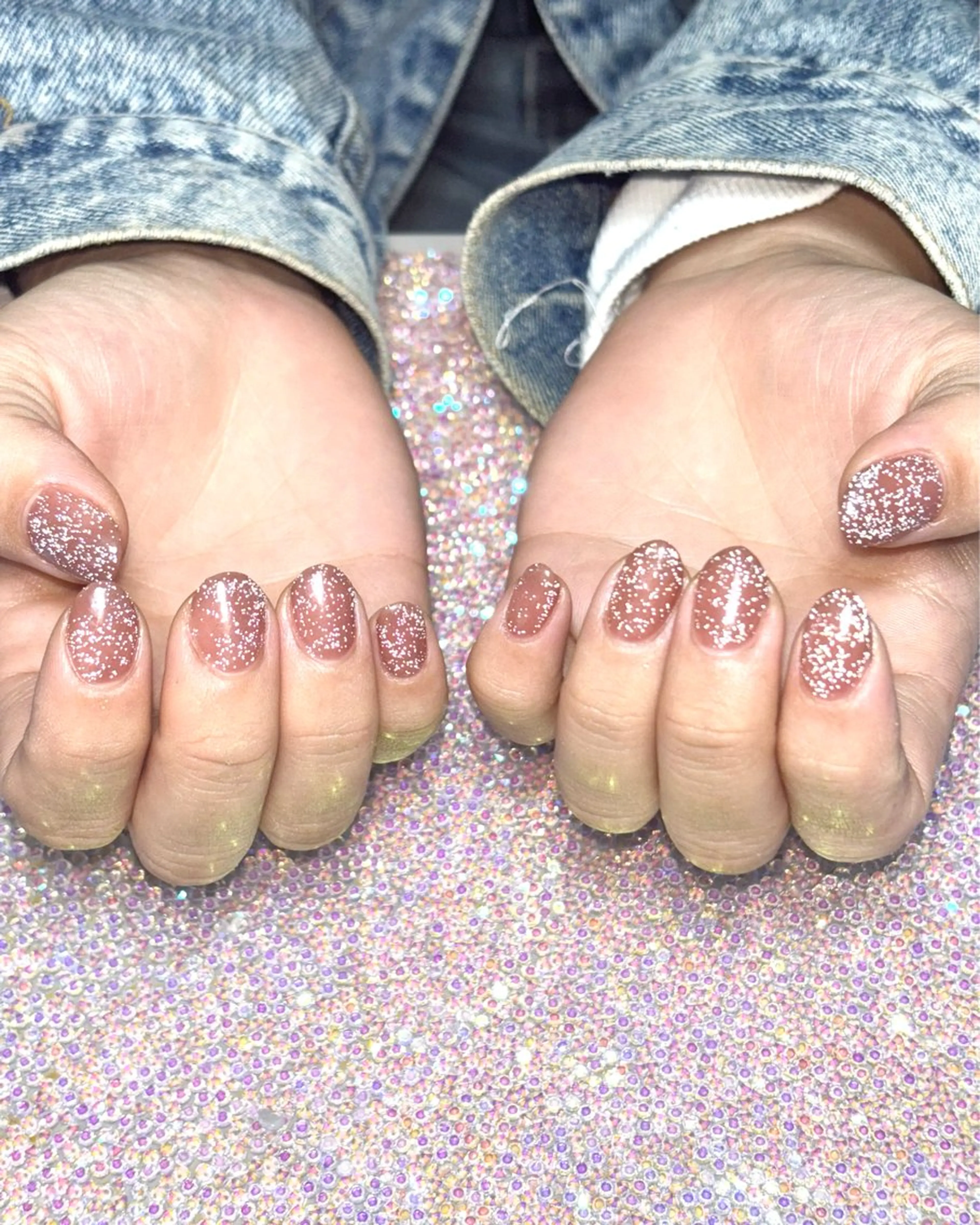 ネイル ブラウン フラッシュネイル Nail&Spa SeaGlass所属・SeaGlass tomoのネイルデザイン