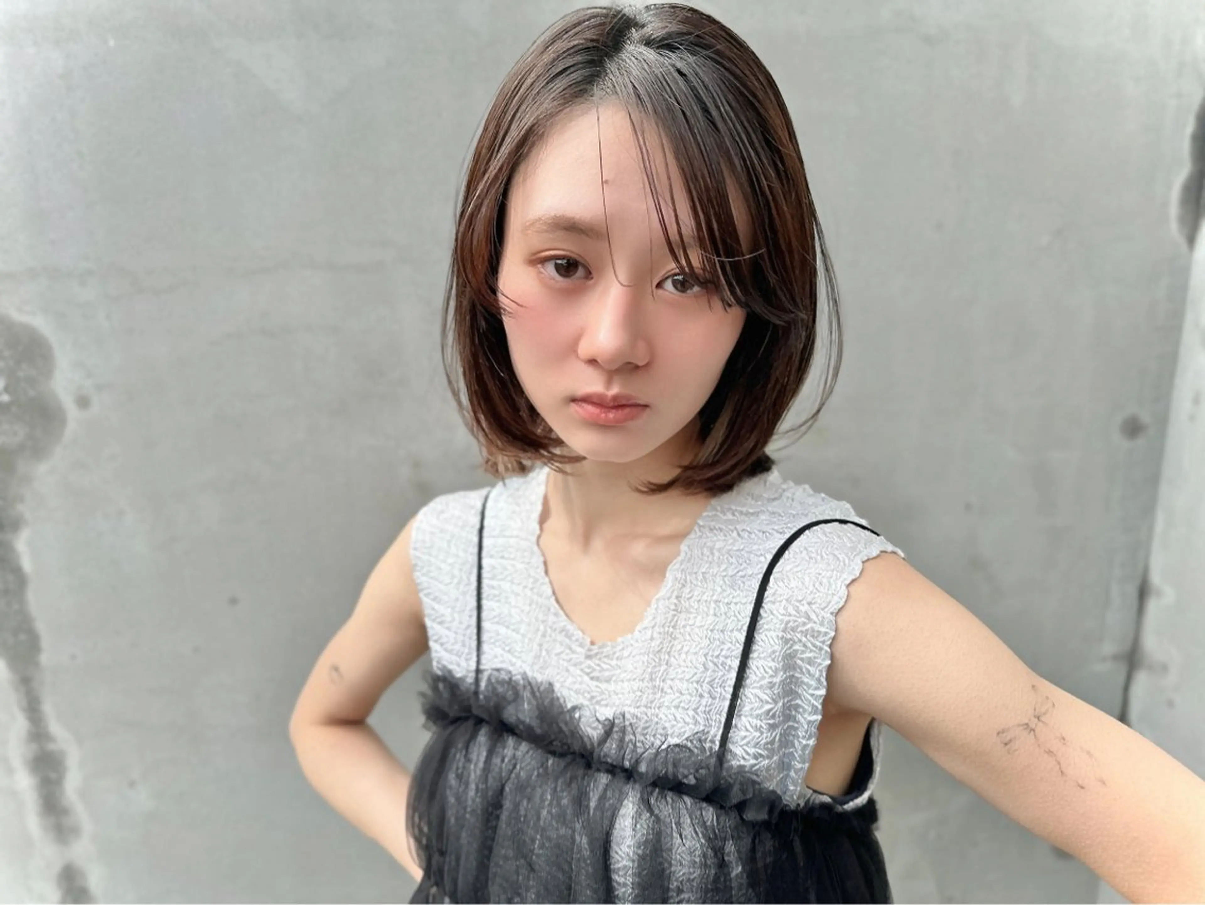 ミディアム カット ヘアカラー トリートメント 畑中 翔伍のヘアスタイル