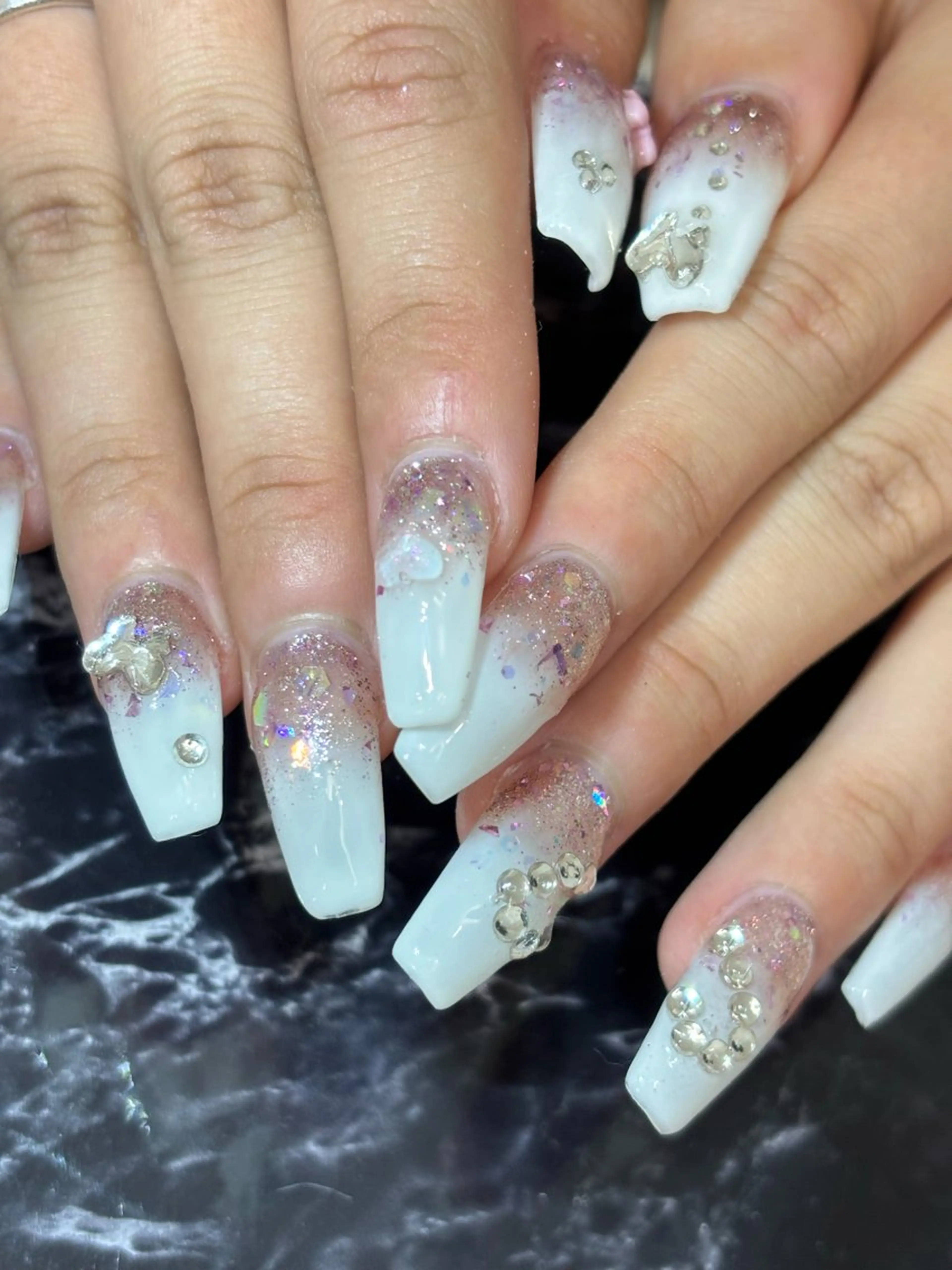 ネイル 長さ出し ハンドネイル nailpark_ MITSUMEのネイルデザイン